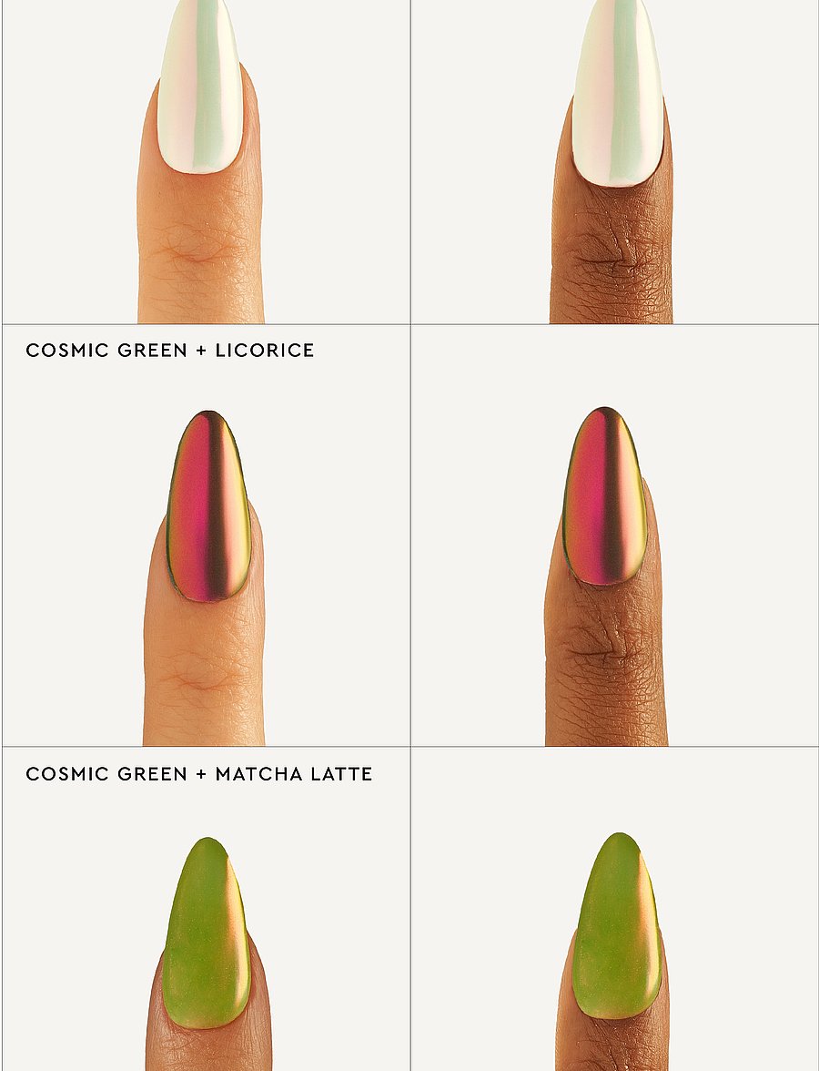 Le Mini Macaron - Liquid Nail Powder, Cosmic Green - makeup - cosmic green, stardust collection - 3