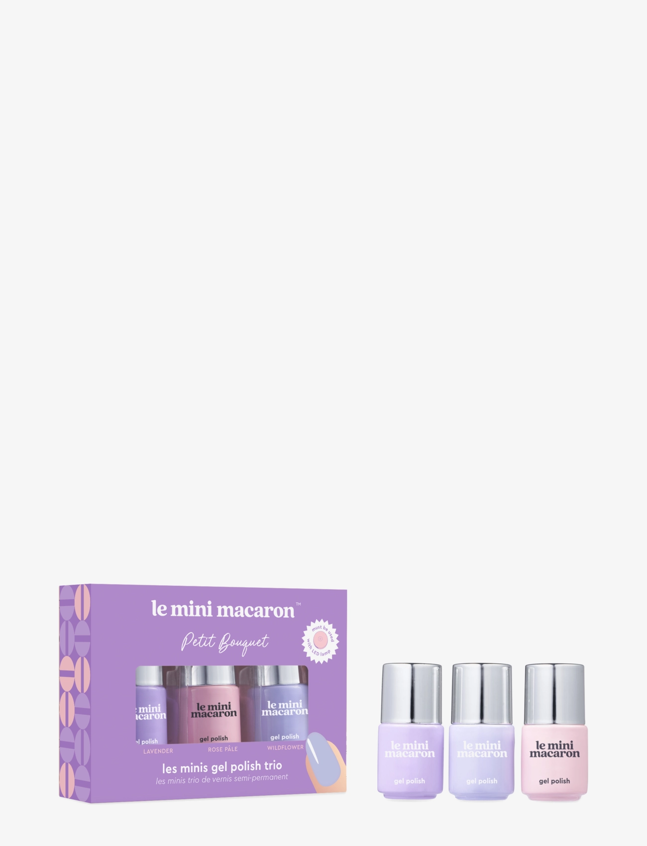 Le Mini Macaron Les Minis, Mini Gel Polish Trio Petit Bouquet, Gel Neglelak, Multi/mønstret, Str: 15 ml
