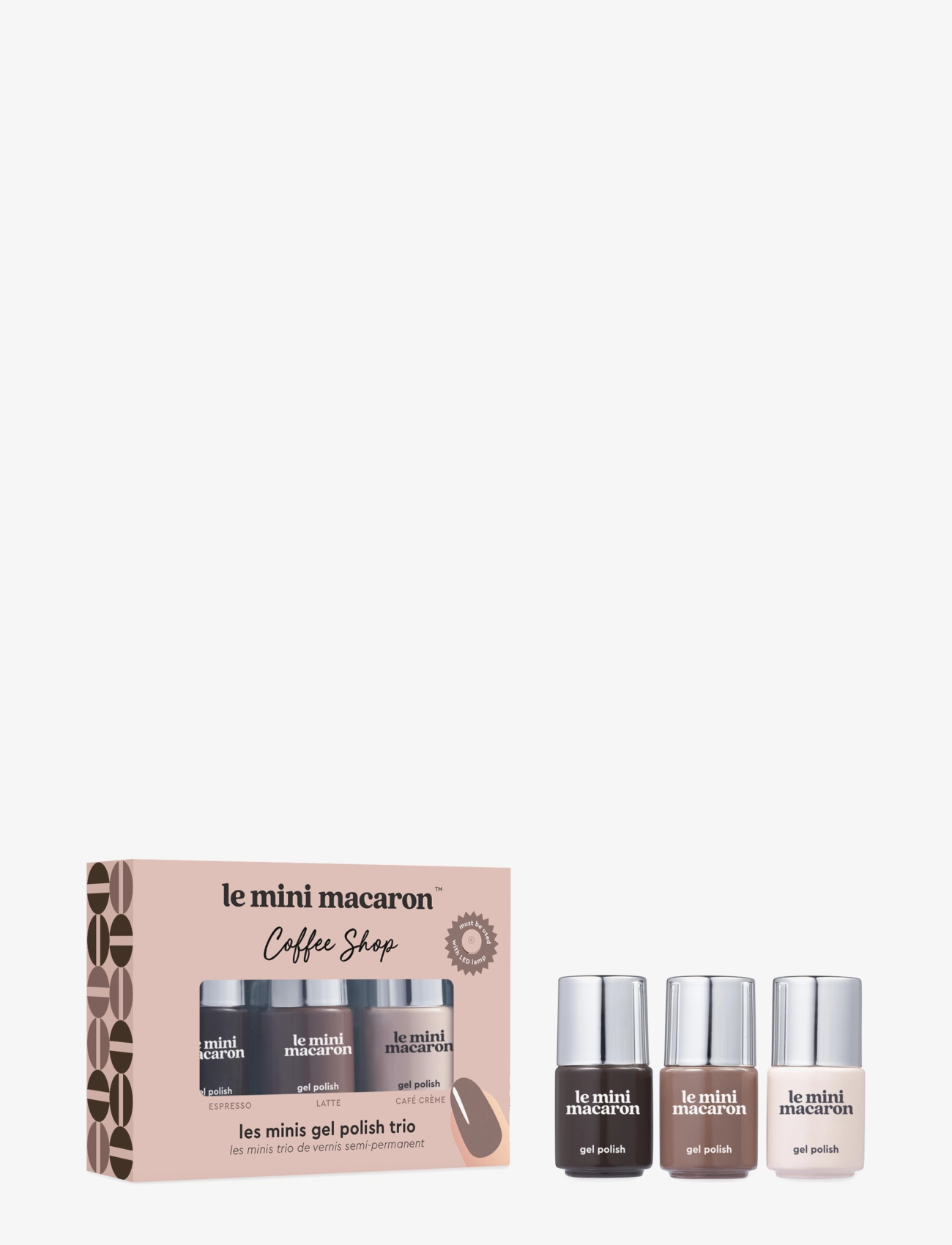 Le Mini Macaron Les Minis, Mini Gel Polish Trio COFFEE SHOP - Gel Neglelakk - COFFEE SHOP / clear