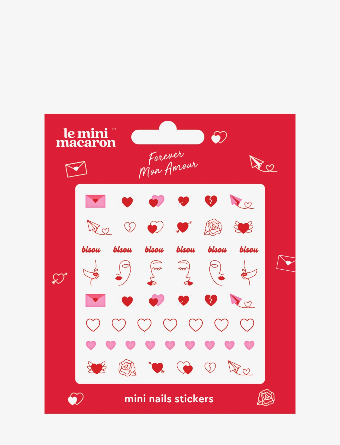 Le Mini Macaron Mini Nail Stickers - Vis alt - FOREVER MON AMOUR / multi
