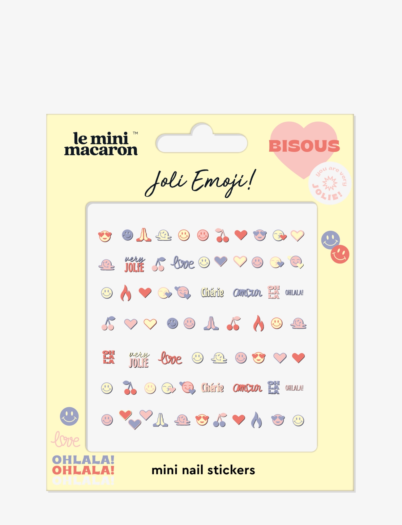 Le Mini Macaron Mini Nail Stickers, Nail Decorations, Multi/mønstret, Str: ONE SIZE