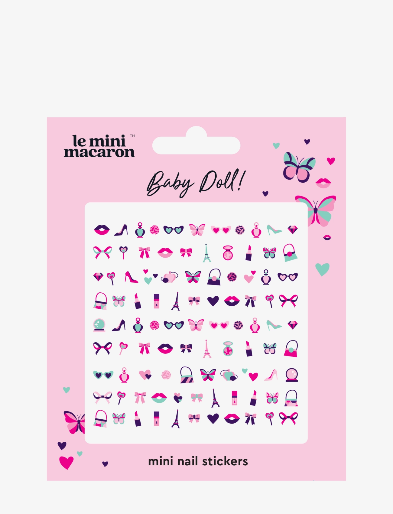 Le Mini Macaron Mini Nail Stickers, Nail Decorations, Multi/mønstret, Str: ONE SIZE