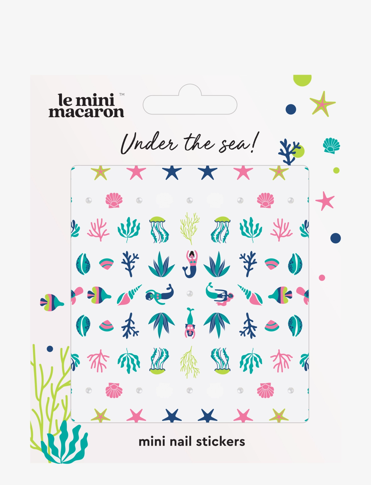 Le Mini Macaron Mini Nail Stickers, Under The Sea, Nail Decorations, Multi/mønstret, Str: ONE SIZE