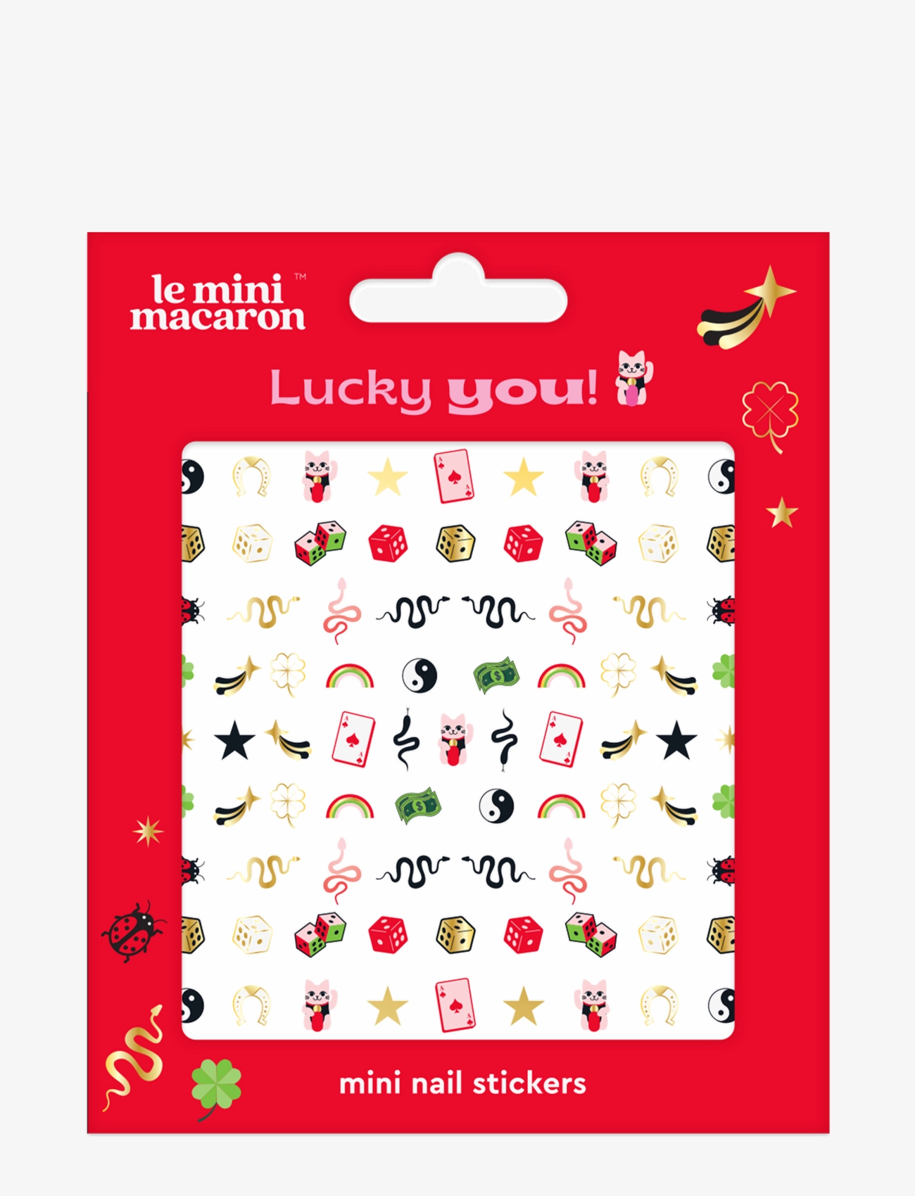 Le Mini Macaron Mini Nail Stickers, Lucky You, Nail Decorations, Multi/mønstret, Str: ONE SIZE