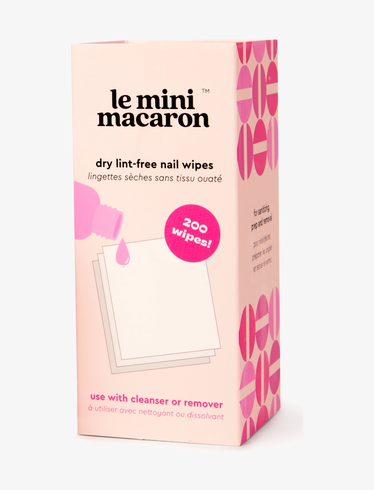 Le Mini Macaron Dry Lint-Free Nail Wipes, Tools, Nude, Str: 200 pcs