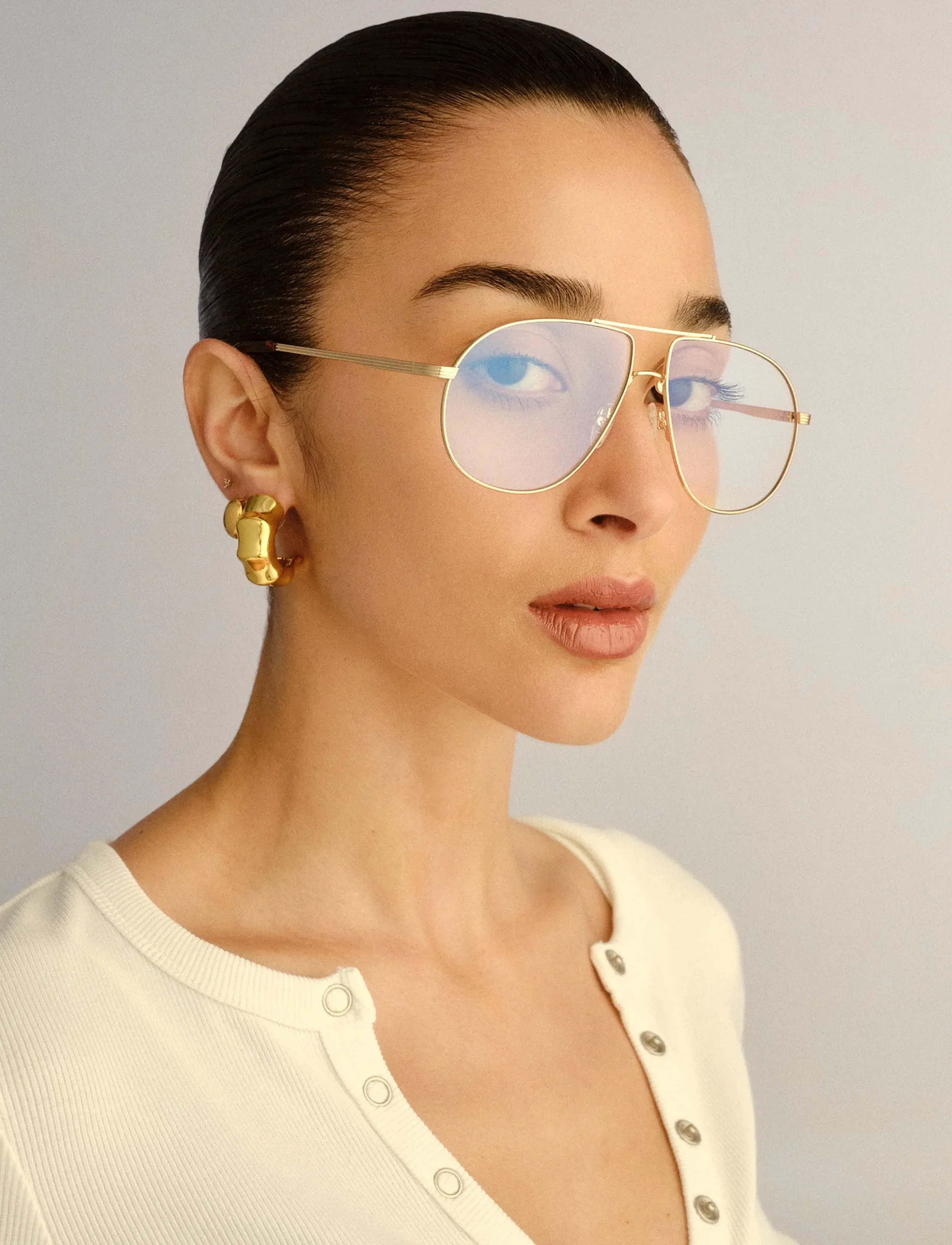 Le Specs Schmaltzy *Blue Light*, One Size, Accessories, Gold - Blue Light Glasses, Toej-til-kvinder
