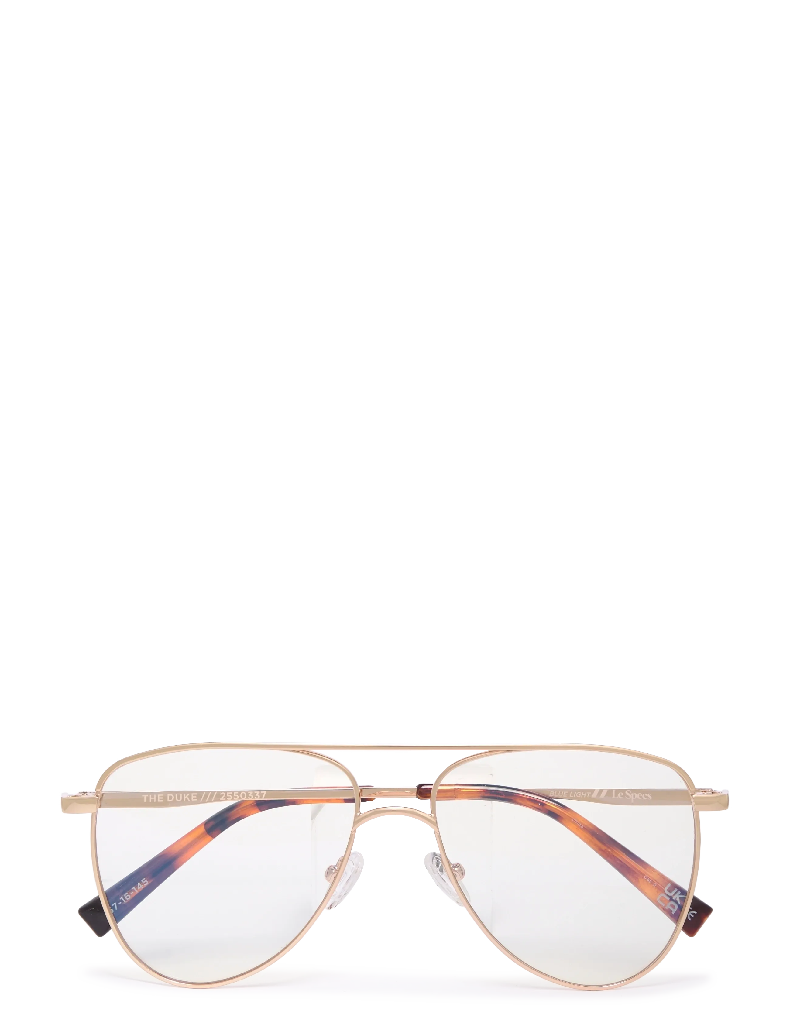Le Specs The Duke *Blue Light*, One Size, Accessories, Gold - Blue Light Glasses, Toej-til-kvinder