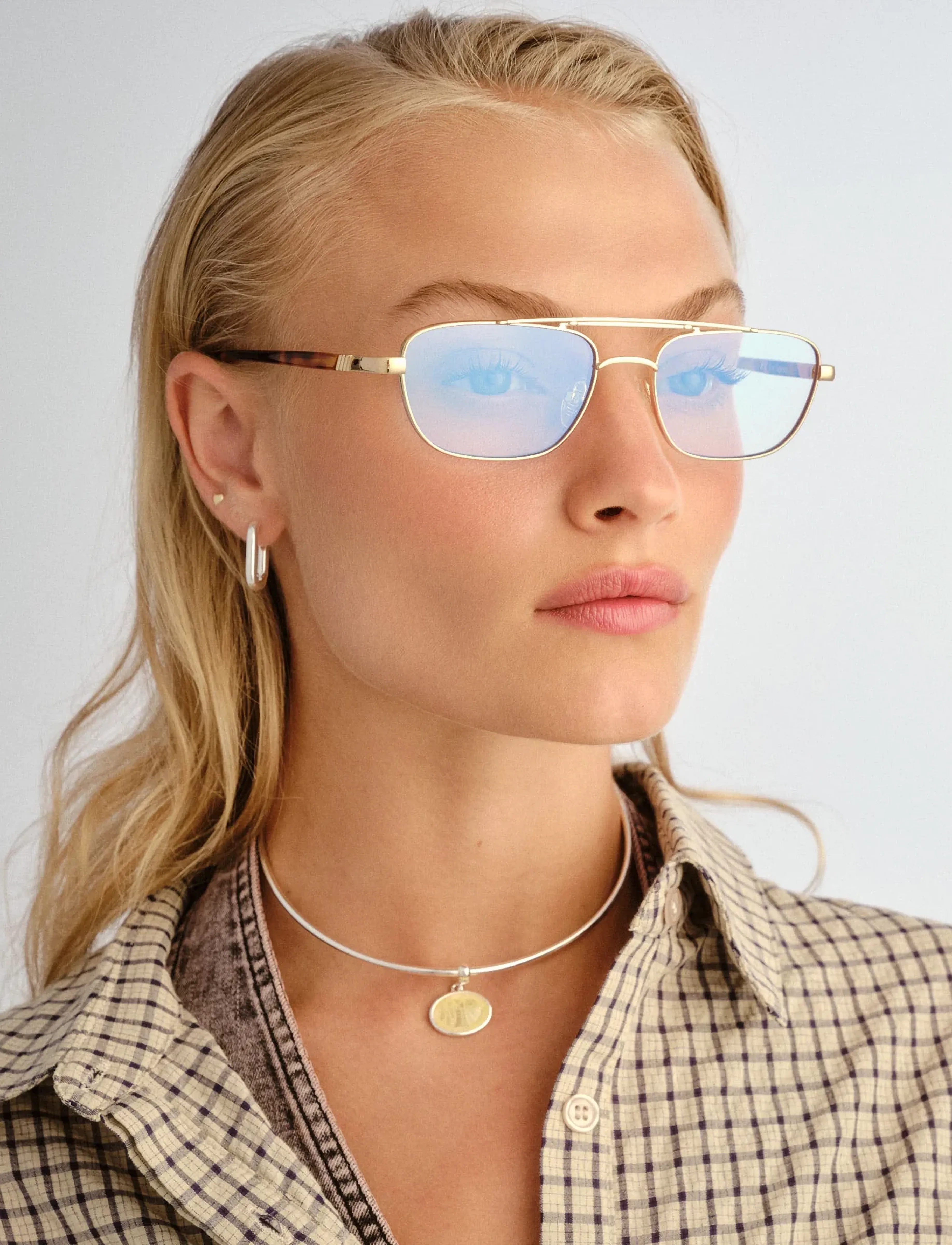 Le Specs Mimi *Blue Light*, One Size, Accessories, Gold - Blue Light Glasses, Toej-til-kvinder