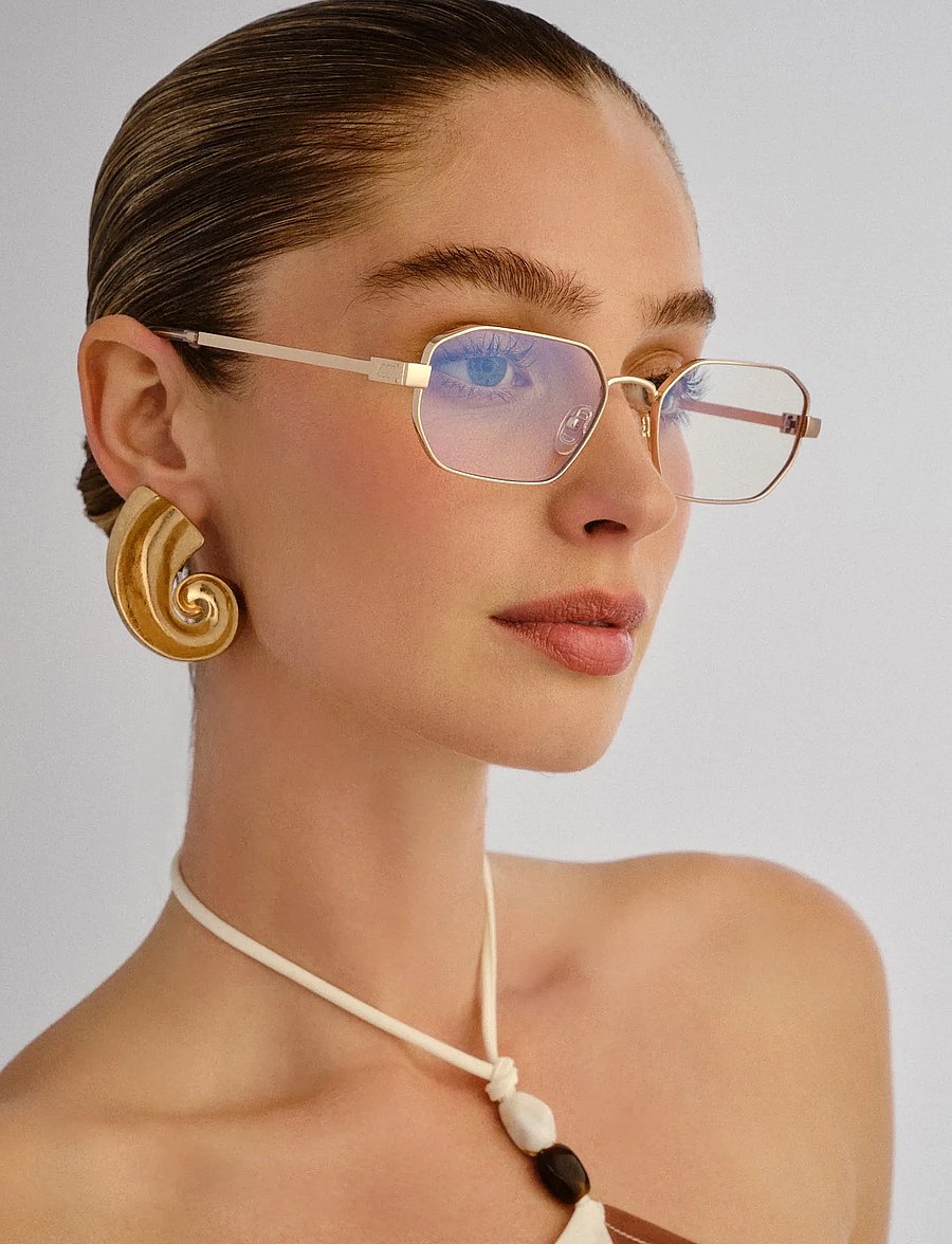 Le Specs - MYTHIC *BLUE LIGHT* - okulary z filtrem światła niebieskiego - gold w/ blue light lens - 4