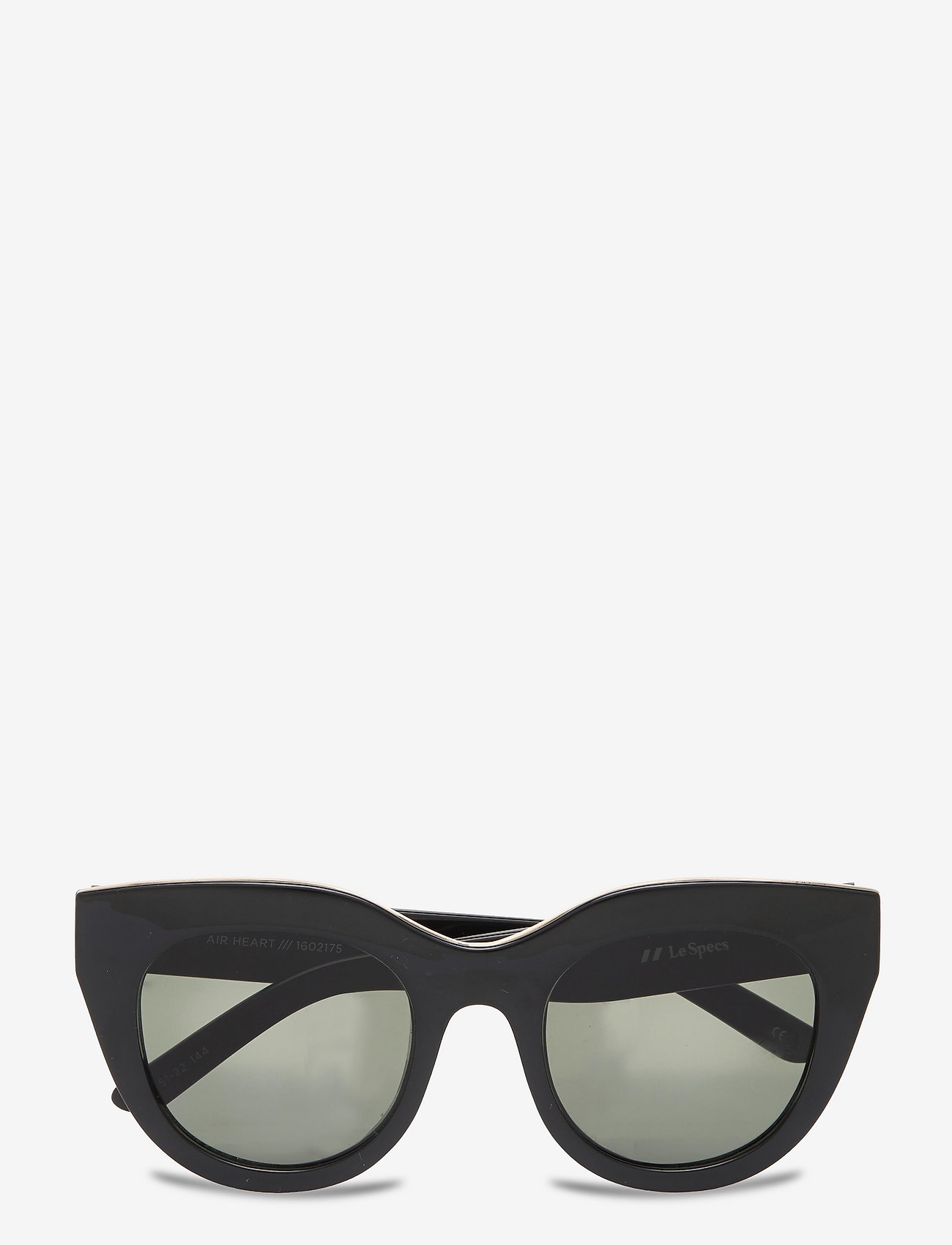 Le Specs - AIR HEART - cateye solbriller - black/gold w/ khaki mono lens - 0