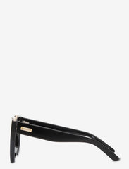 Le Specs - AIR HEART - okulary przeciwsłoneczne kocie oczy - black/gold w/ khaki mono lens - 2