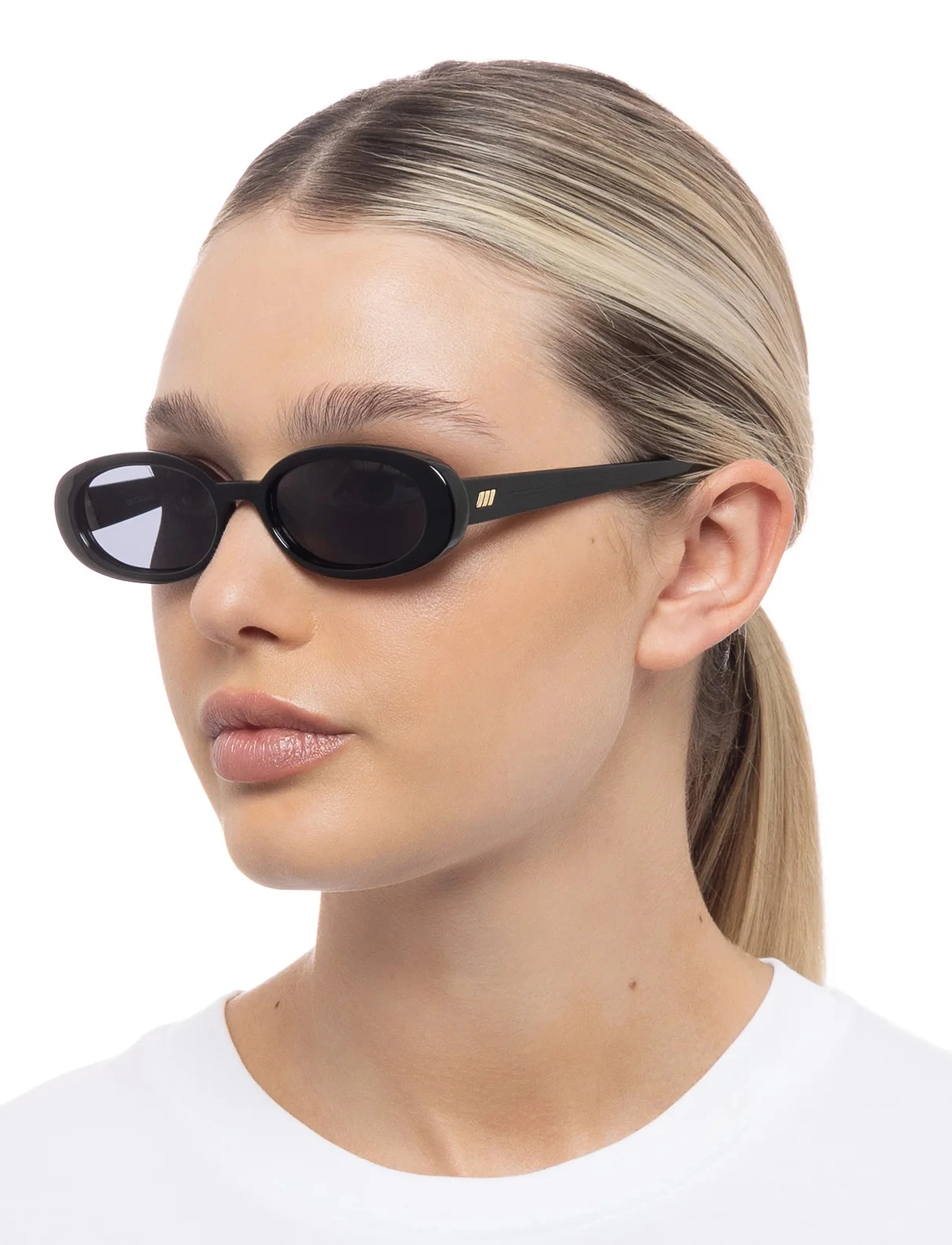 Le Specs Outta Love, Kvinder, Ovale Solbriller, Sort, Str: ONE SIZE