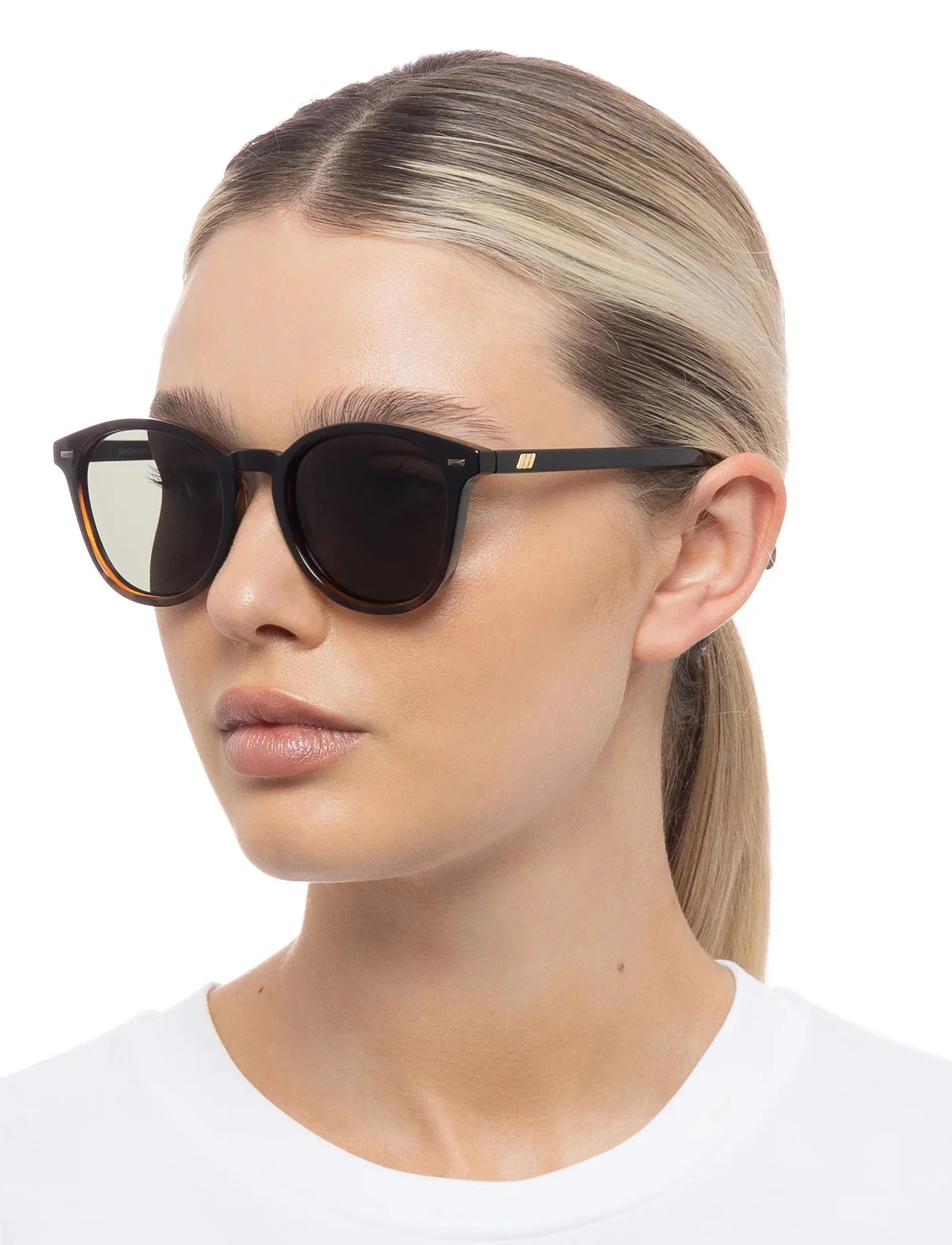 Le Specs - BANDWAGON - runde form - black tortoise w/ khaki mono lens **polarized** - 5