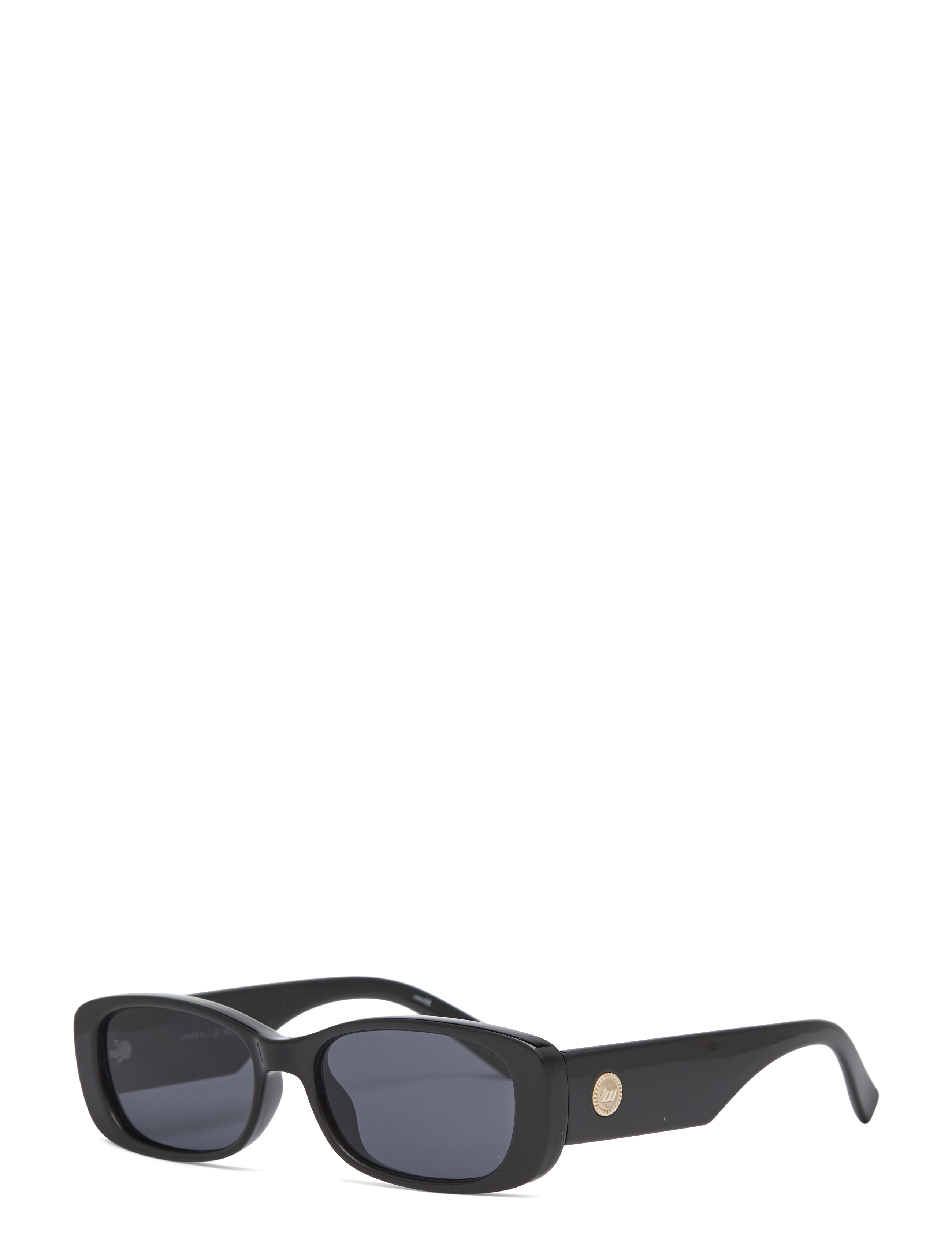 Le Specs - UNREAL! - d-shaped solbriller - shiny black w/ smoke mono lens - 2