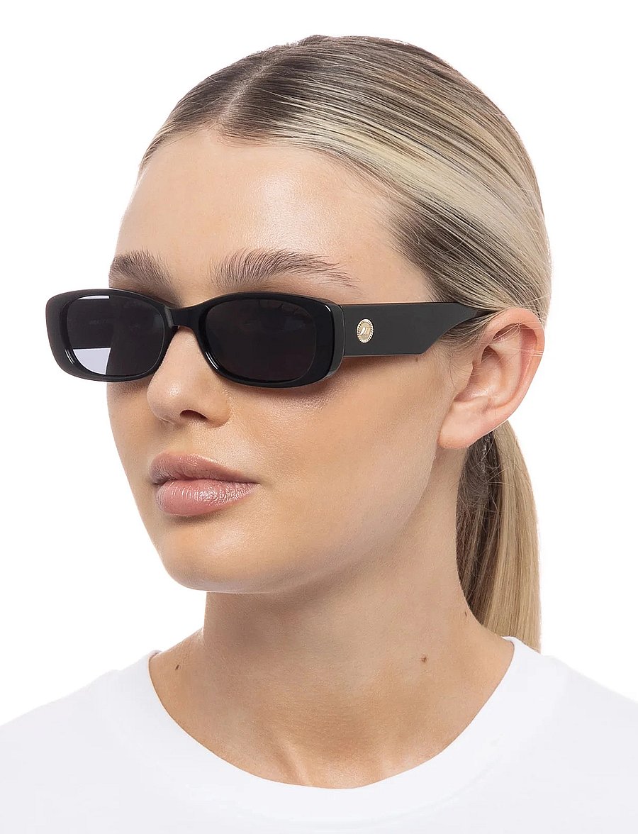 Le Specs - UNREAL! - okulary przeciwsłoneczne motyl - shiny black w/ smoke mono lens - 4
