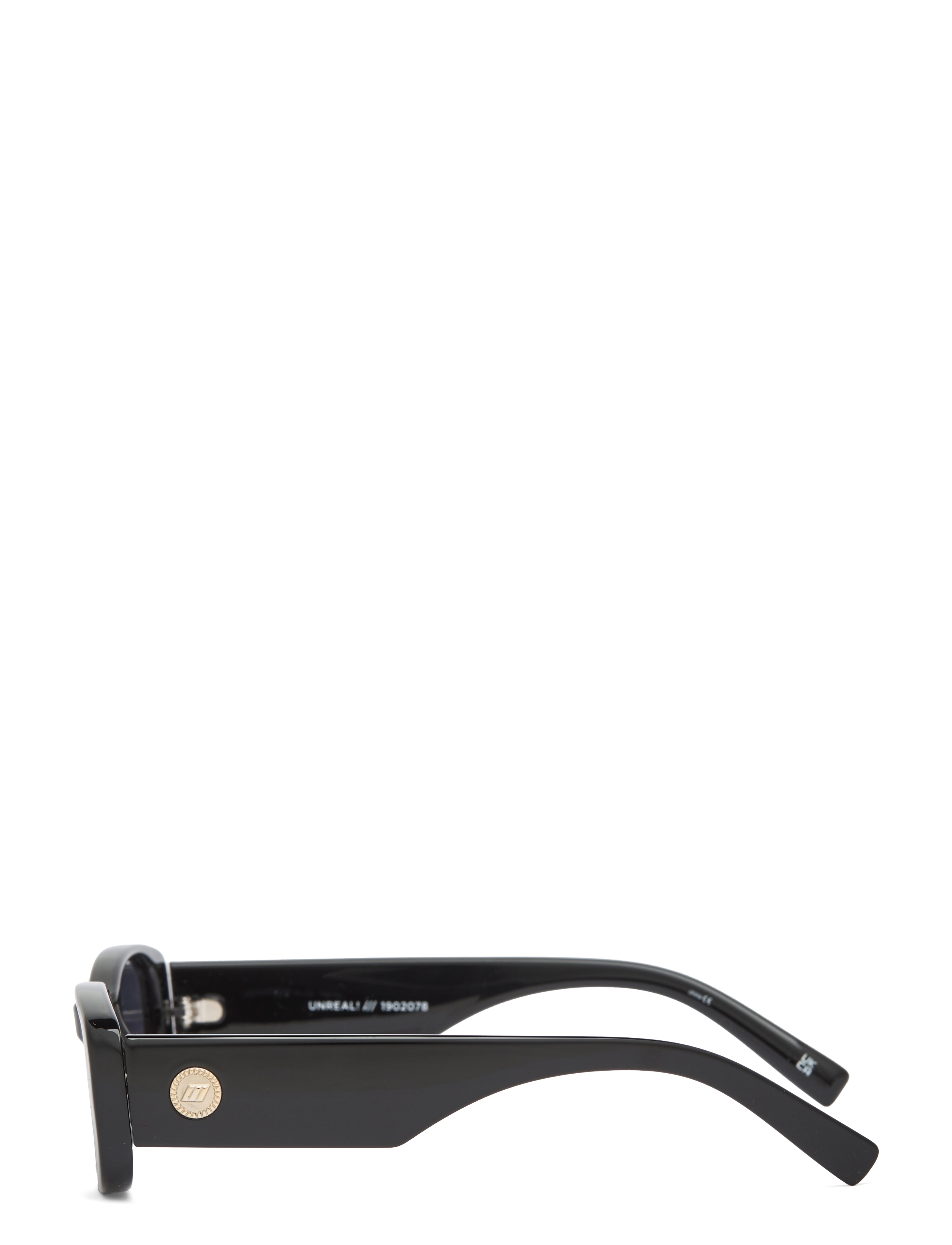 Le Specs - UNREAL! - d-shaped solbriller - shiny black w/ smoke mono lens - 3