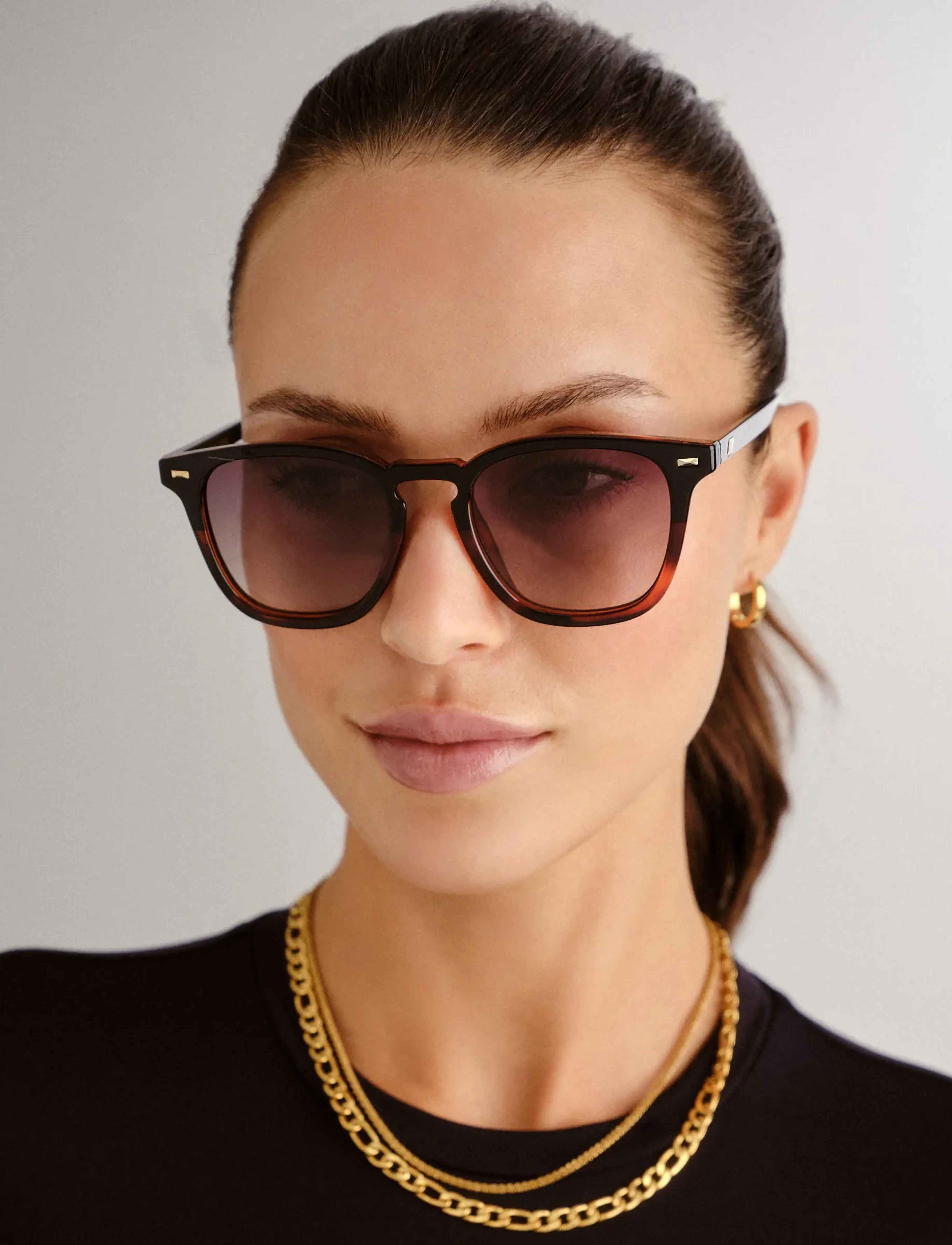 Le Specs NO BIGGIE - Accessories - BLACK / TORT W/ KHAKI GRAD LENS / multi