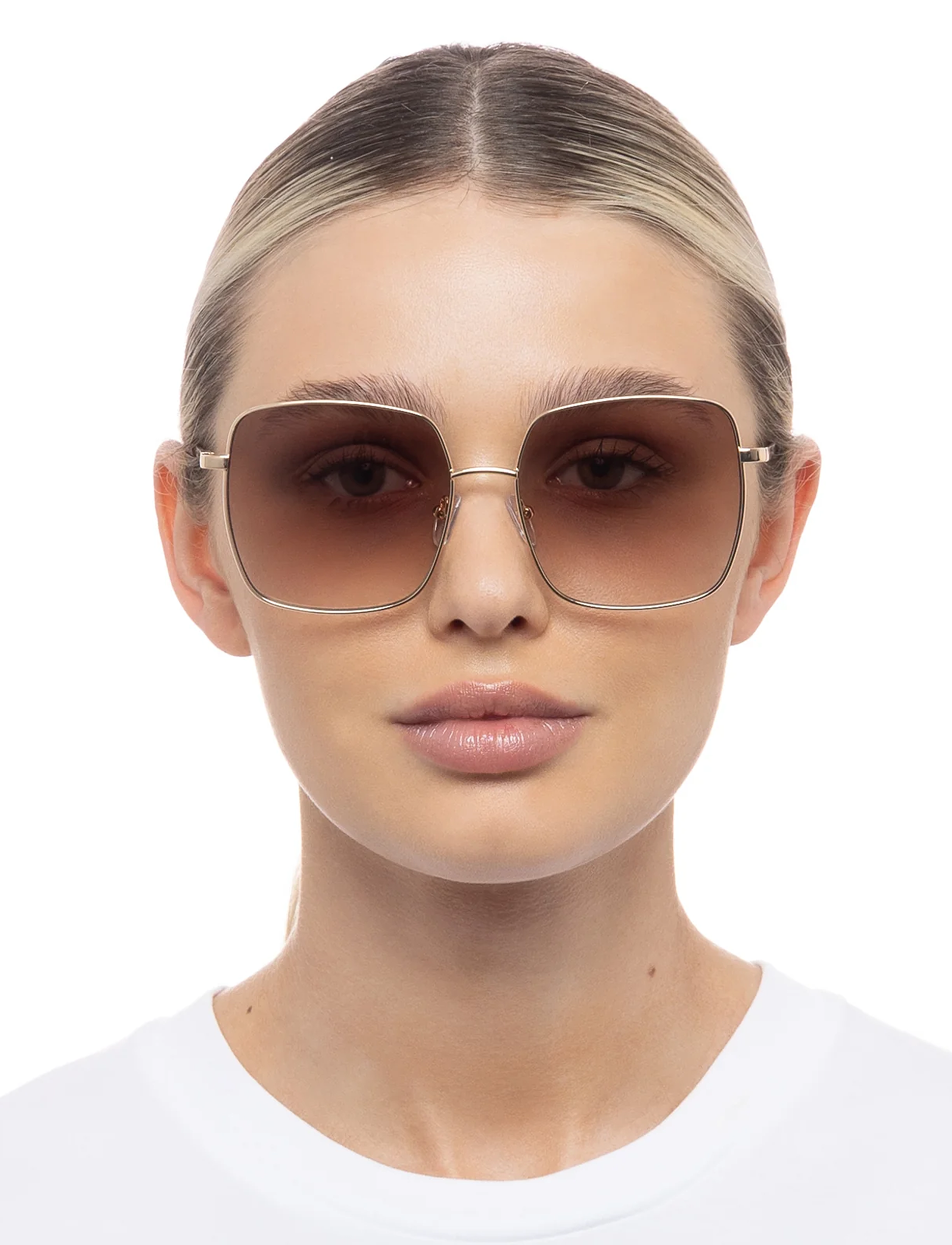 Le Specs - THE CHERISHED - ferningslaga rammar - gold w/ tan grad lens - 4