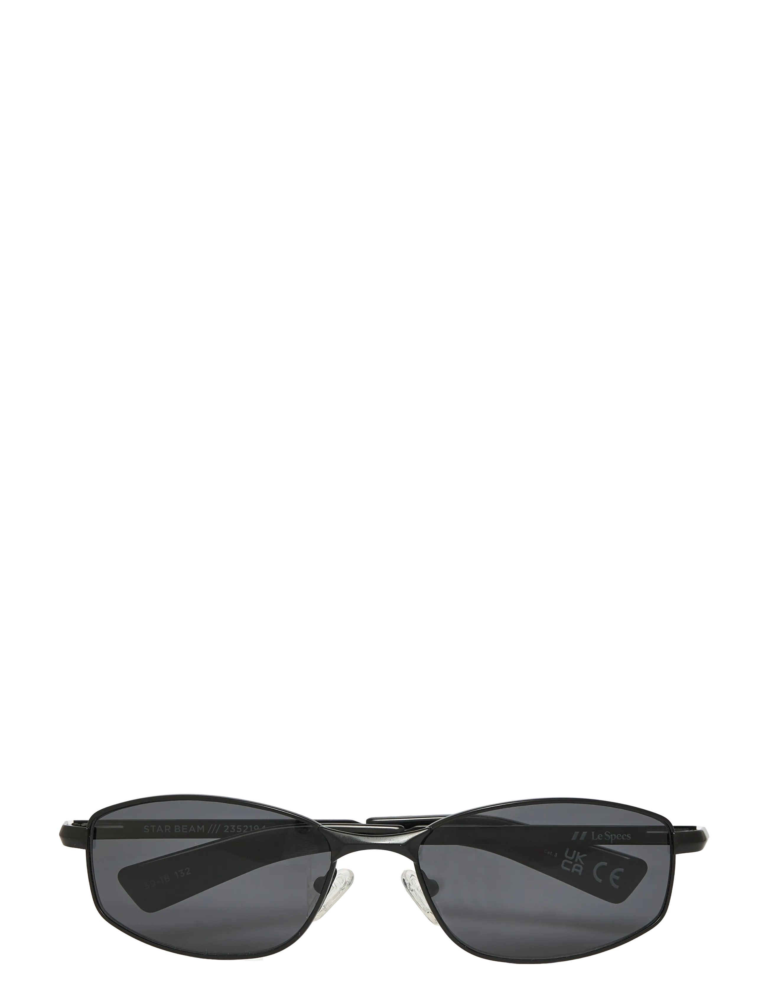 Le Specs STAR BEAM - Ferningslaga rammar - MATTE BLACK W/ SMOKE MONO LENS / black