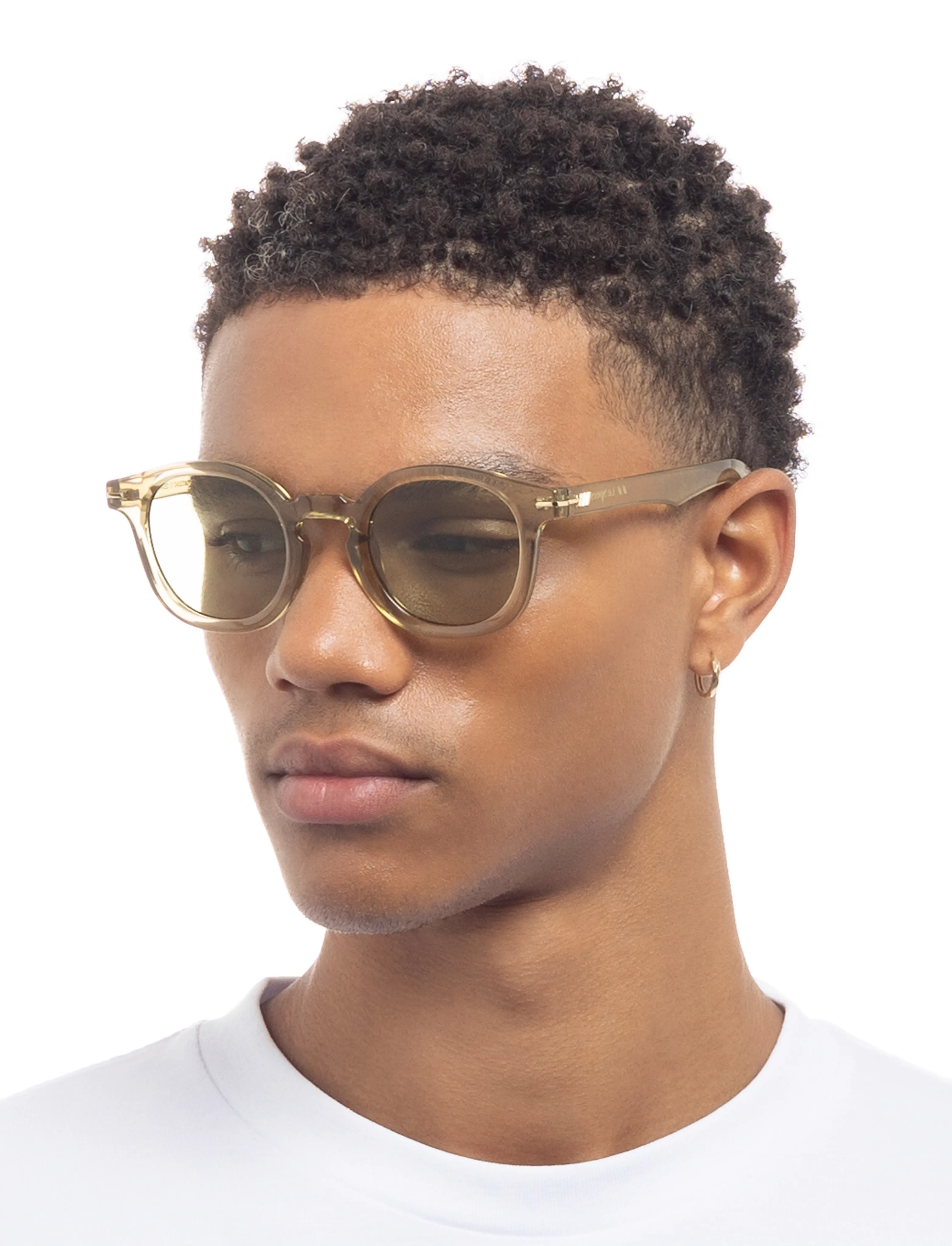 Le Specs Hoodwinked, One Size, Sunglasses, Gold - Round Frame Frauen