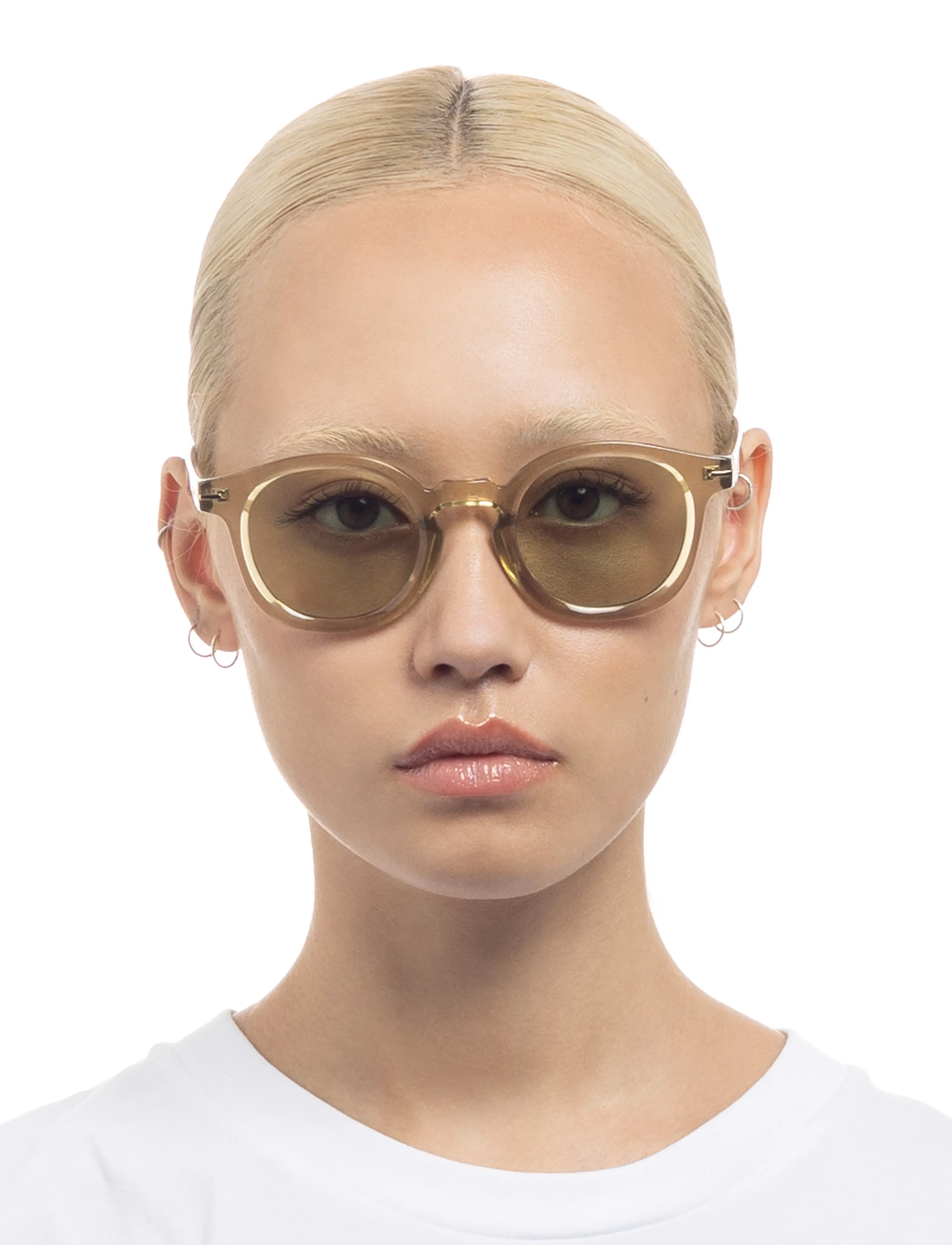 Le Specs - HOODWINKED - okrągłe okulary przeciwsłoneczne - olive leaf w/ sage tint lens - 4