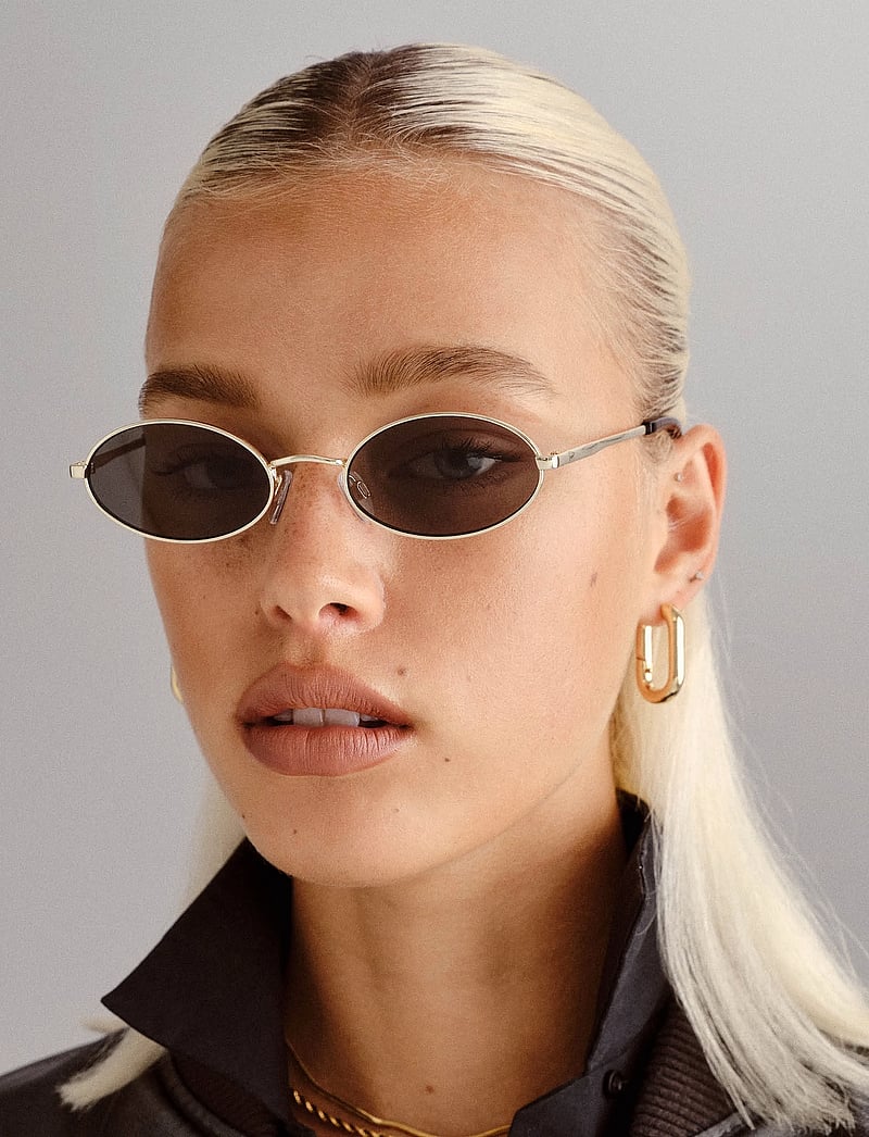 Le Specs - LOVE TRAIN - rund ramme - bright gold w/ khaki mono lens - 4