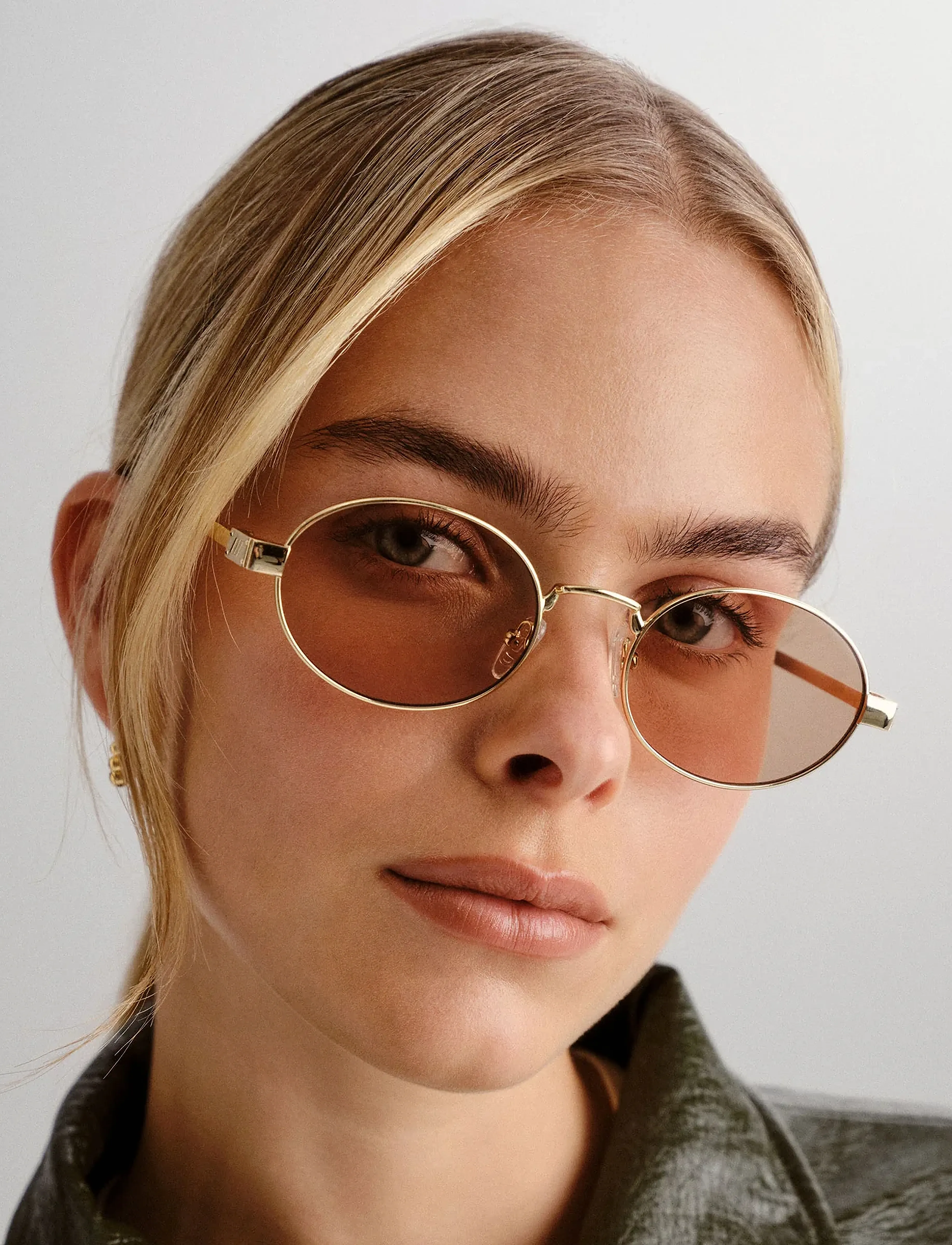 Le Specs Poseidon Deux, One Size, Sunglasses, Gold - Round Frame Frauen