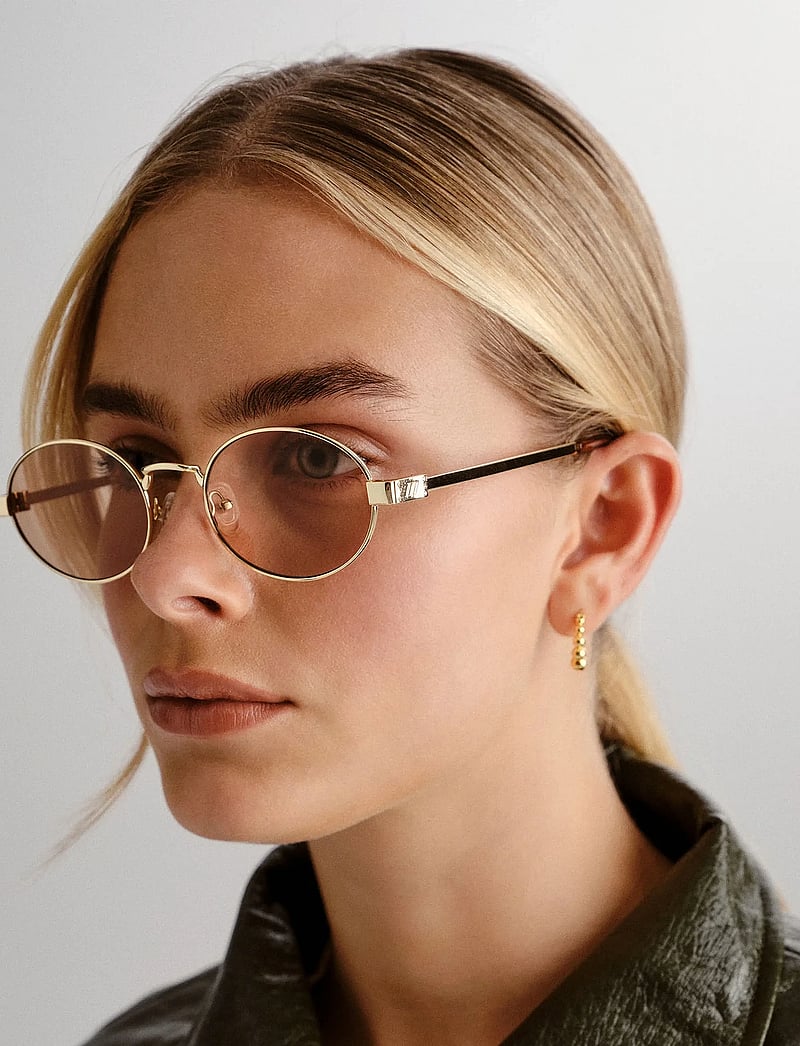 Le Specs - POSEIDON DEUX - Ümmarguse raamiga - gold w/ tan tint - 4