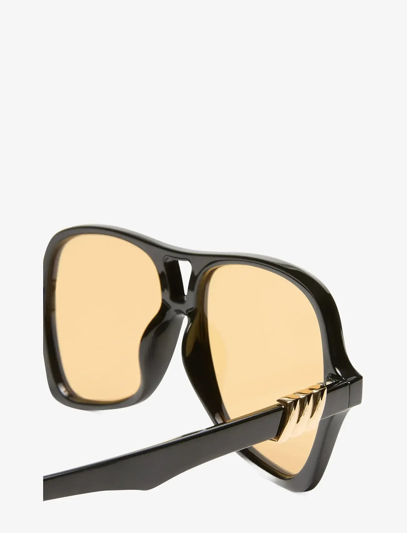 Le Specs - FORTUNE TELLER - fyrkantiga - black w/ mustard mono lens - 3