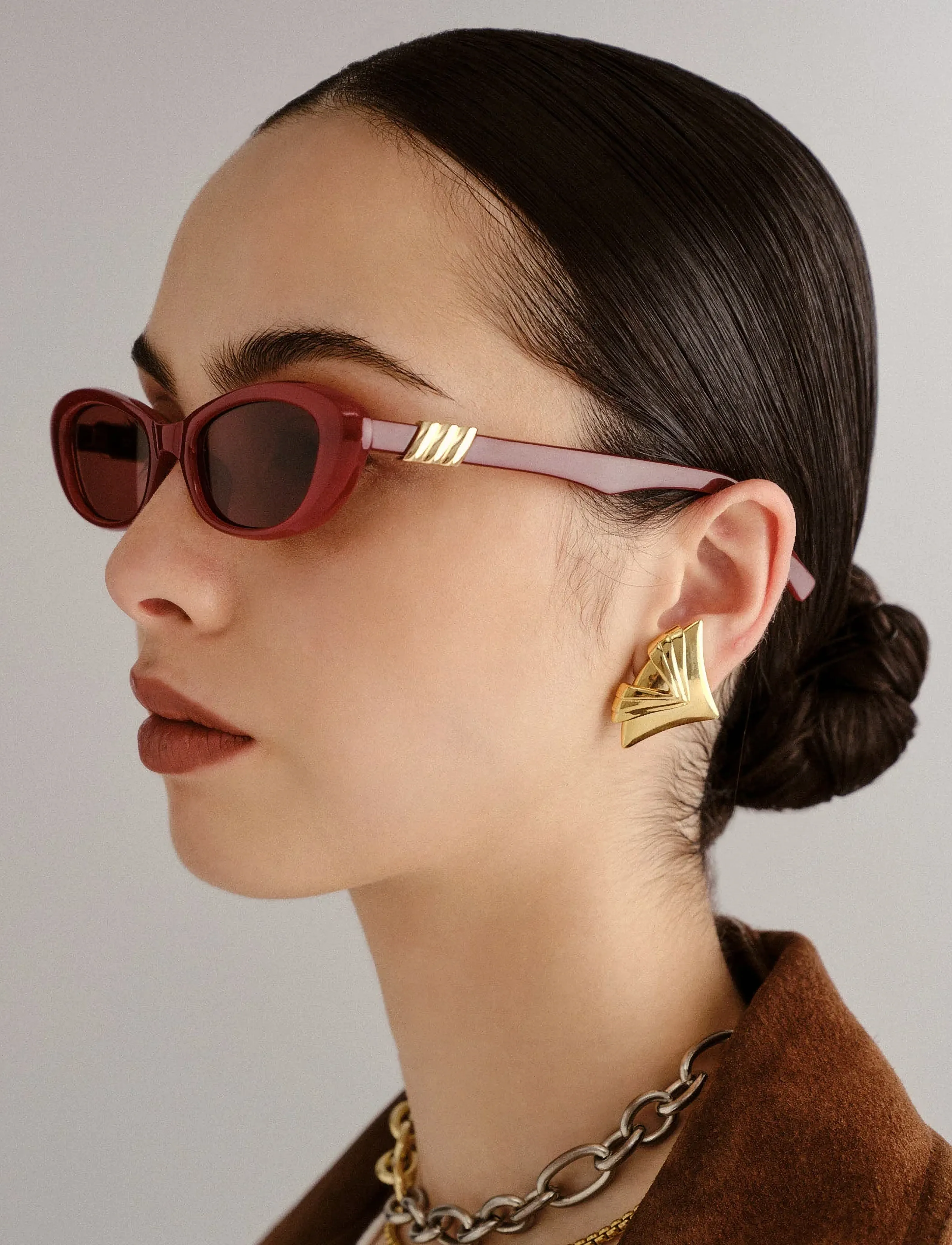 Le Specs - THE WHISPERER - cateye solbriller - garnet w/ rose mono lens - 4