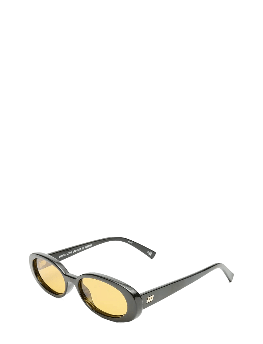 Le Specs - OUTTA LOVE - runde solbriller - black w/ mustard mono lens - 1