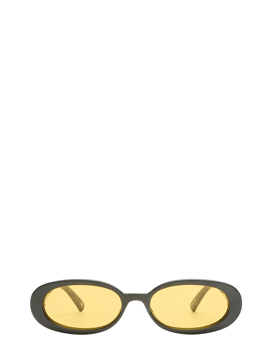 Le Specs - OUTTA LOVE - runde solbriller - black w/ mustard mono lens - 2
