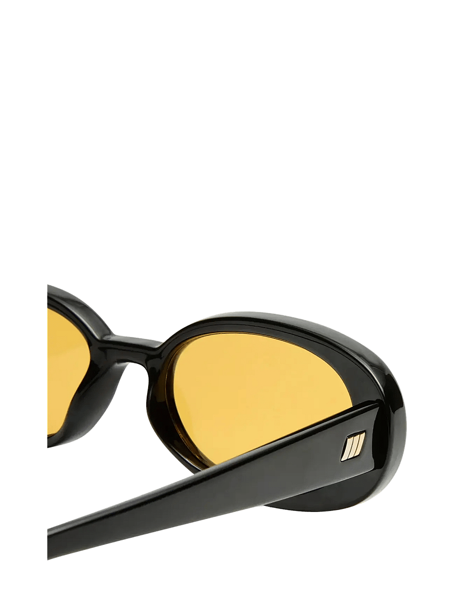 Le Specs - OUTTA LOVE - runde solbriller - black w/ mustard mono lens - 3