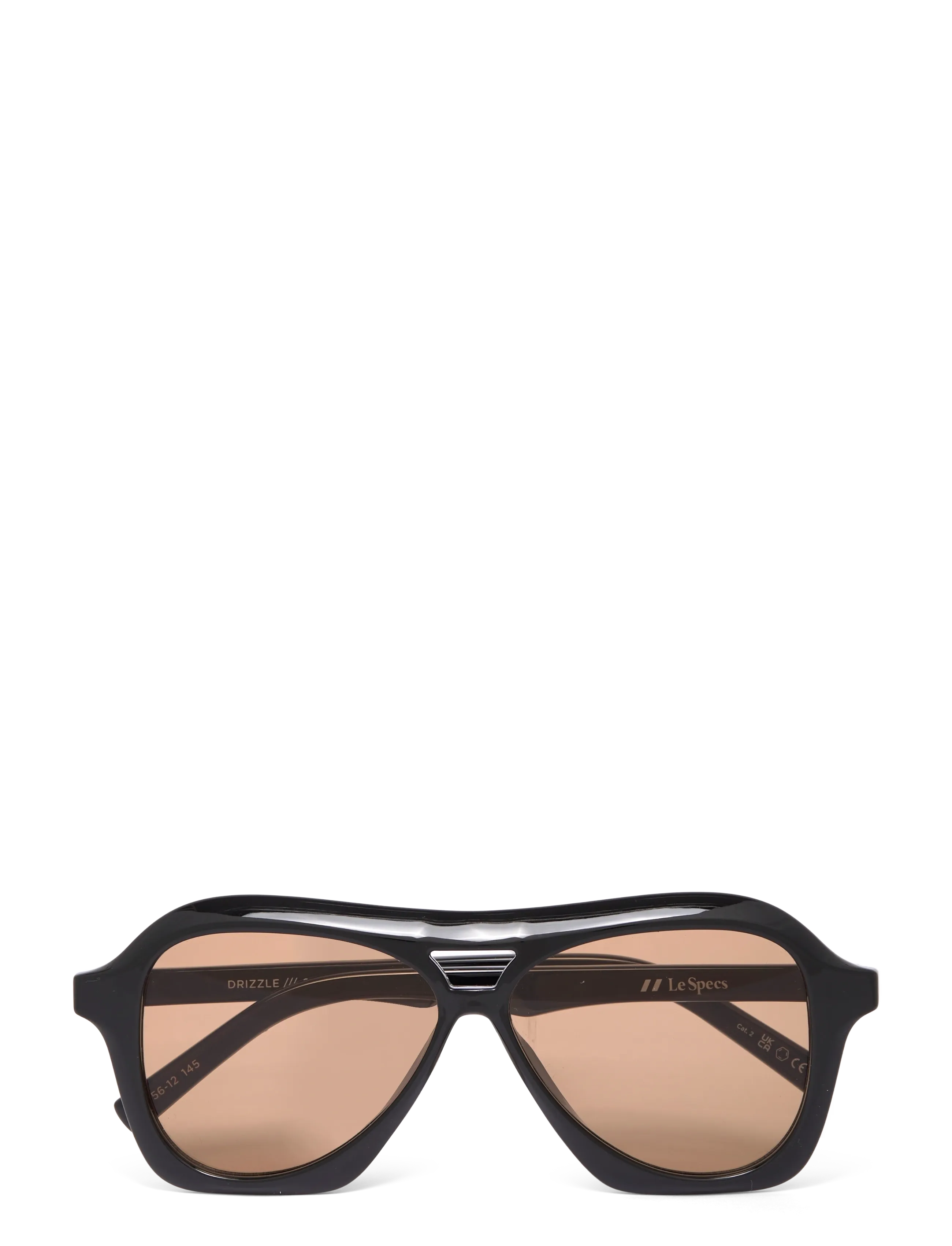 Le Specs DRIZZLE - Pilot - BLACK W/ LIGHT BROWN MONO LENS / black