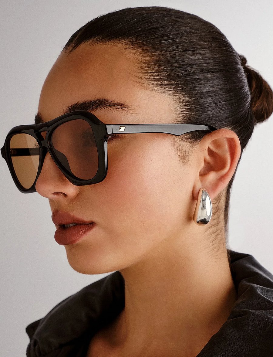 Le Specs - DRIZZLE - pilot - black w/ light brown mono lens - 5