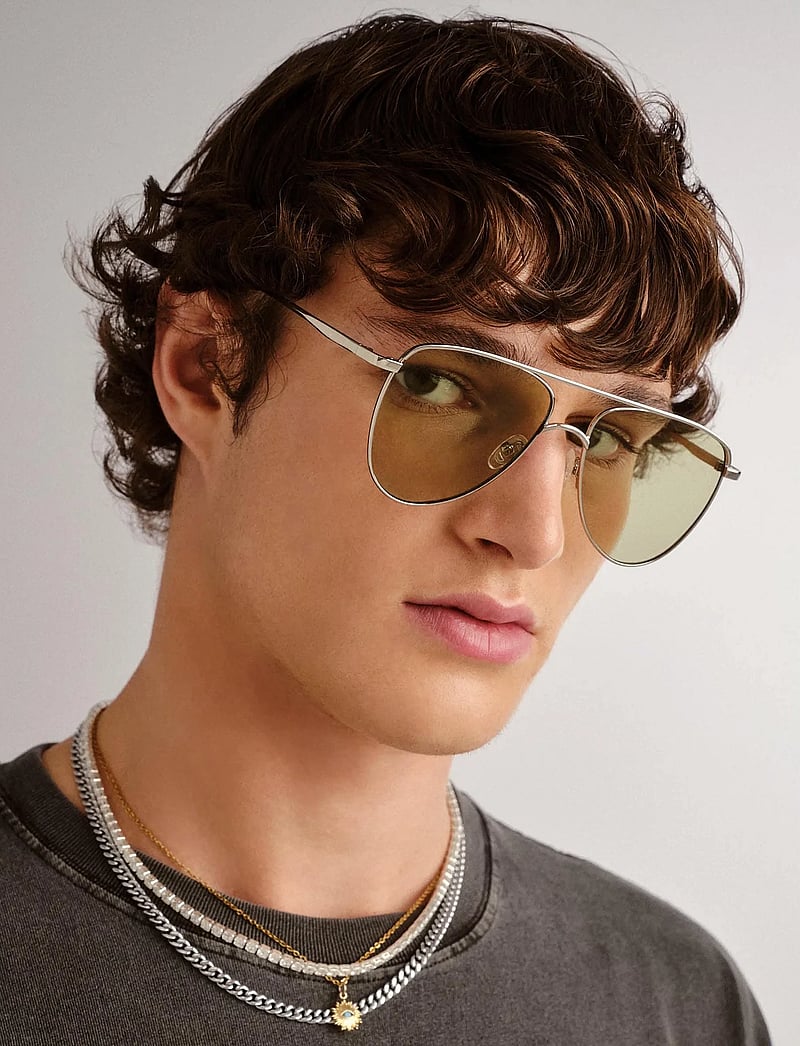 Le Specs - THE DUKE - aviatora stila - silver w/ sage mono lens - 4