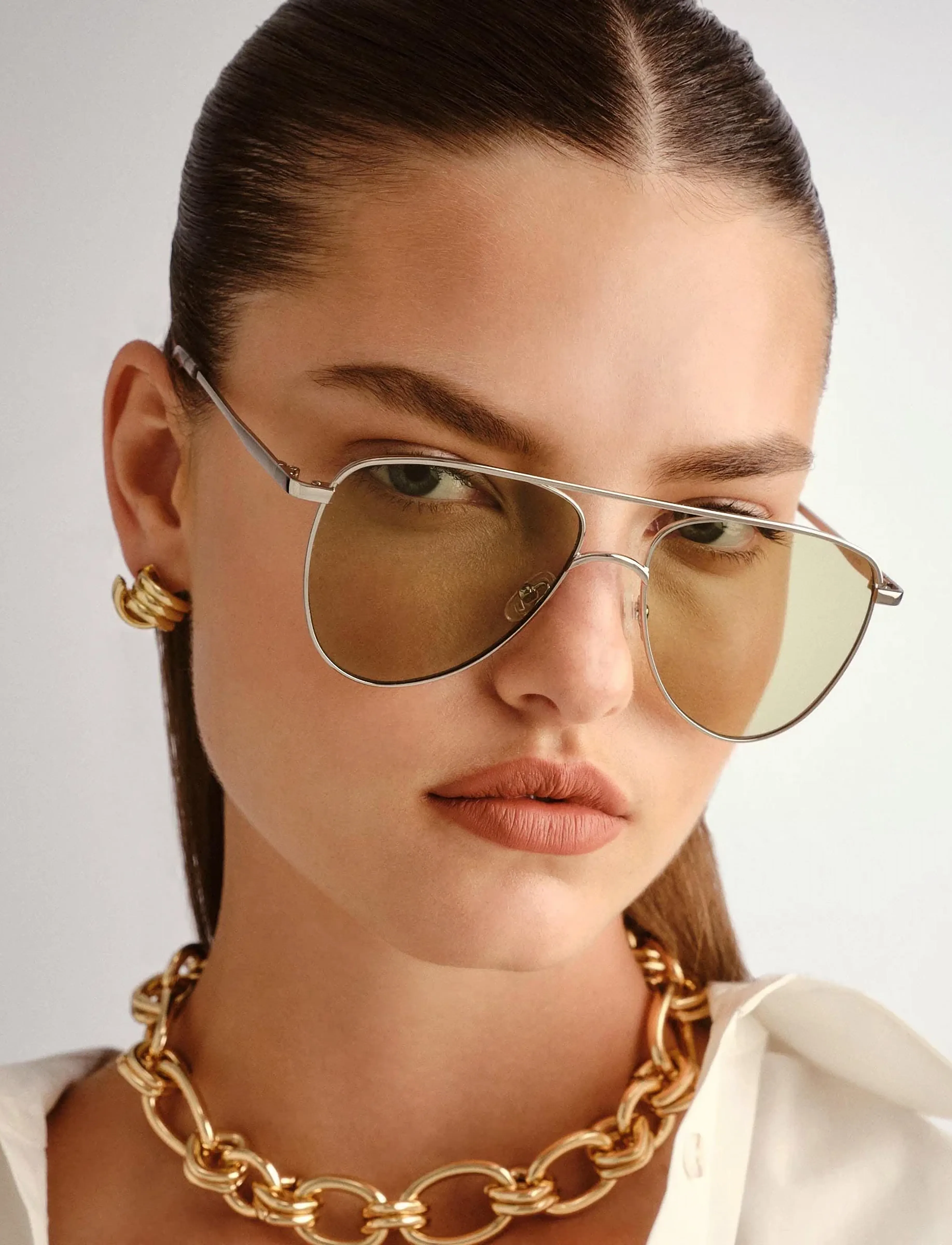 Le Specs - THE DUKE - piloto stiliaus - silver w/ sage mono lens - 5