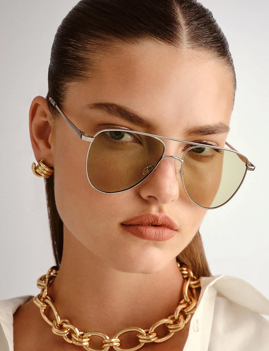 Le Specs - THE DUKE - piloto stiliaus - silver w/ sage mono lens - 5