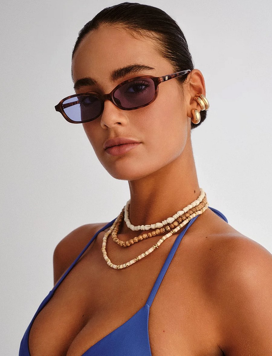 Le Specs - HONEY POT - eckiger rahmen - amber tort w/ dusty blue tint lens - 0