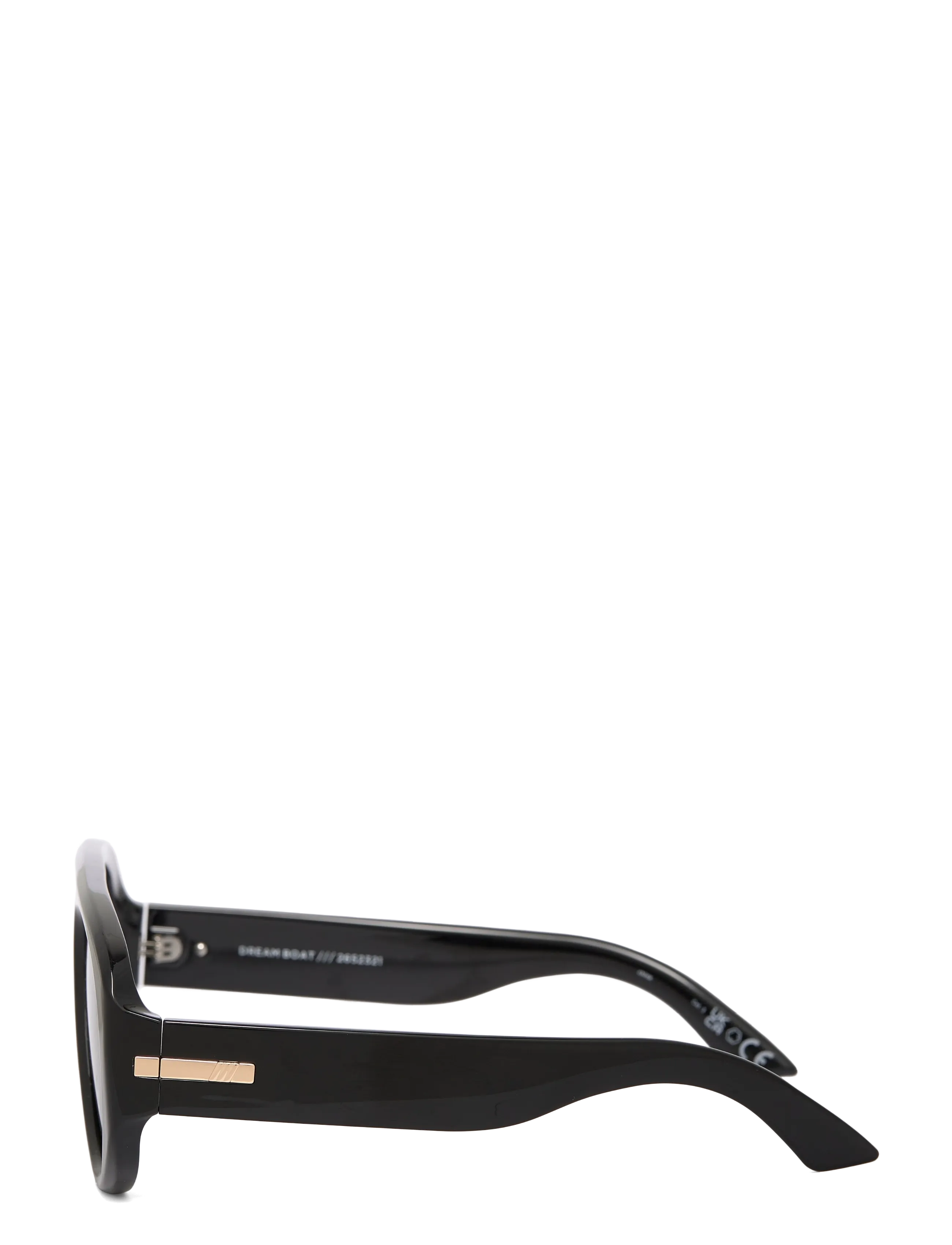 Le Specs - DREAM BOAT *POLARIZED* - aviator solbriller - black w/ khaki mono *polarized* lens - 3