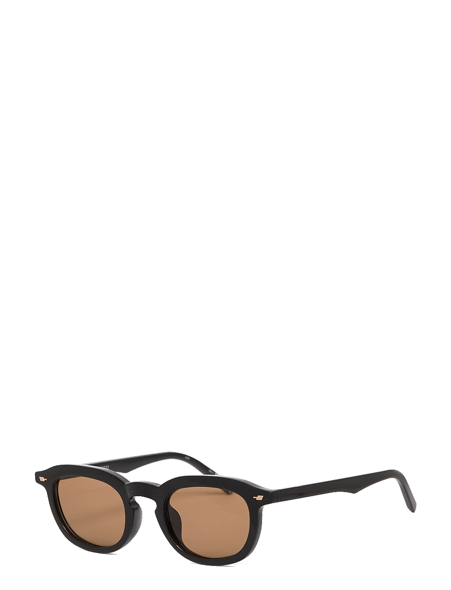 Le Specs - HEART THROB - runde solbriller - black w/ light brown mono lens - 2