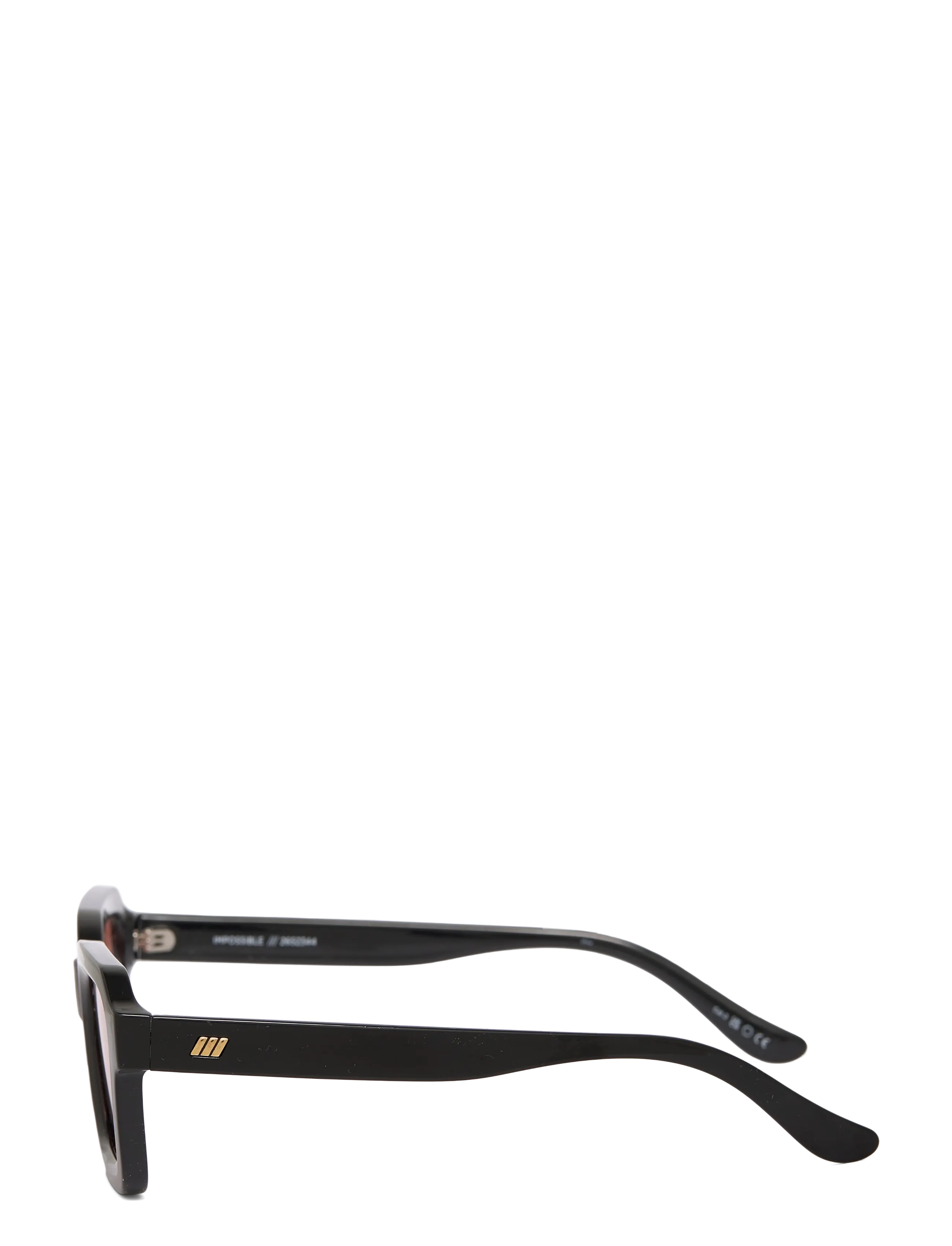 Le Specs - IMPOSSIBLE - firkantede solbriller - black w/ cinnamon tint lens - 3