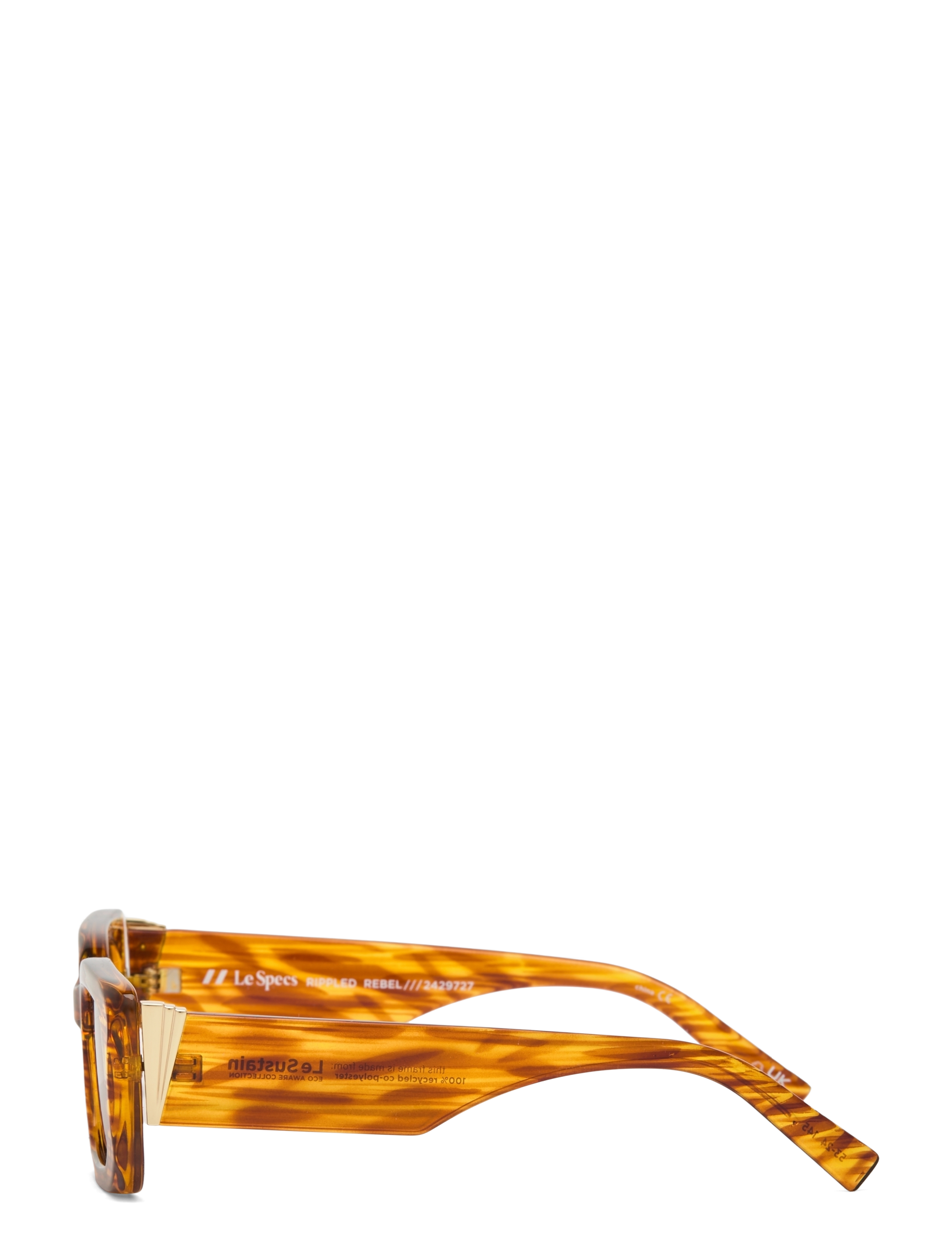 Le Specs - LE SUSTAIN - RIPPLED REBEL - square frame - woodstripe w/ nutmeg tint lens - 3