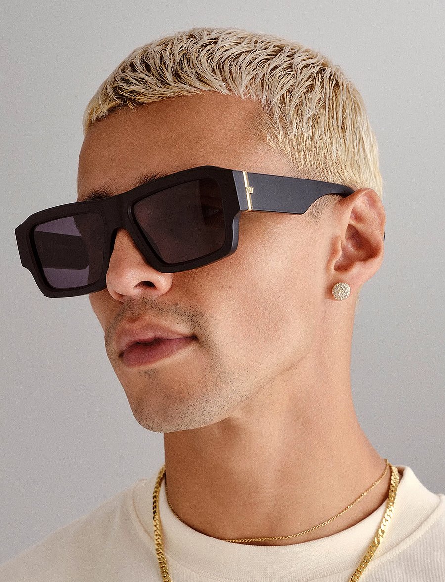 Le Specs - LE SUSTAIN - POLYGRAPH - kandilised päikeseprillid - matte black w/ smoke mono lens - 4