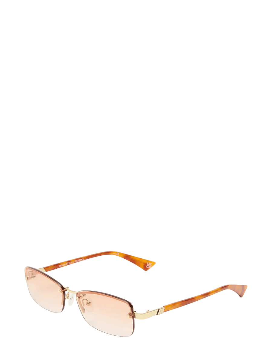 Le Specs - LE SUSTAIN - ENIGMATIC - eckiger rahmen - gold / vintage tort w/ warm brown grad lens - 1