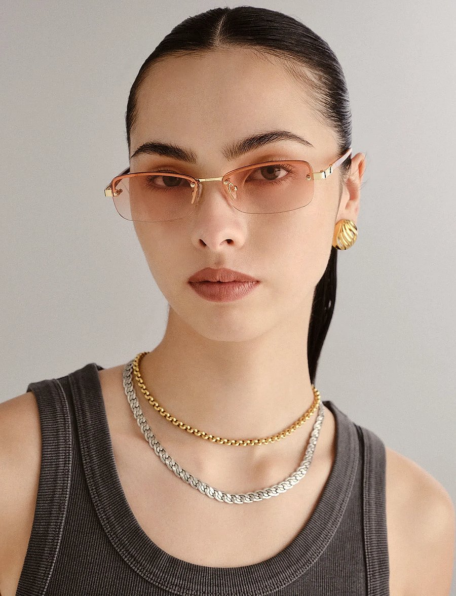 Le Specs - LE SUSTAIN - ENIGMATIC - eckiger rahmen - gold / vintage tort w/ warm brown grad lens - 0