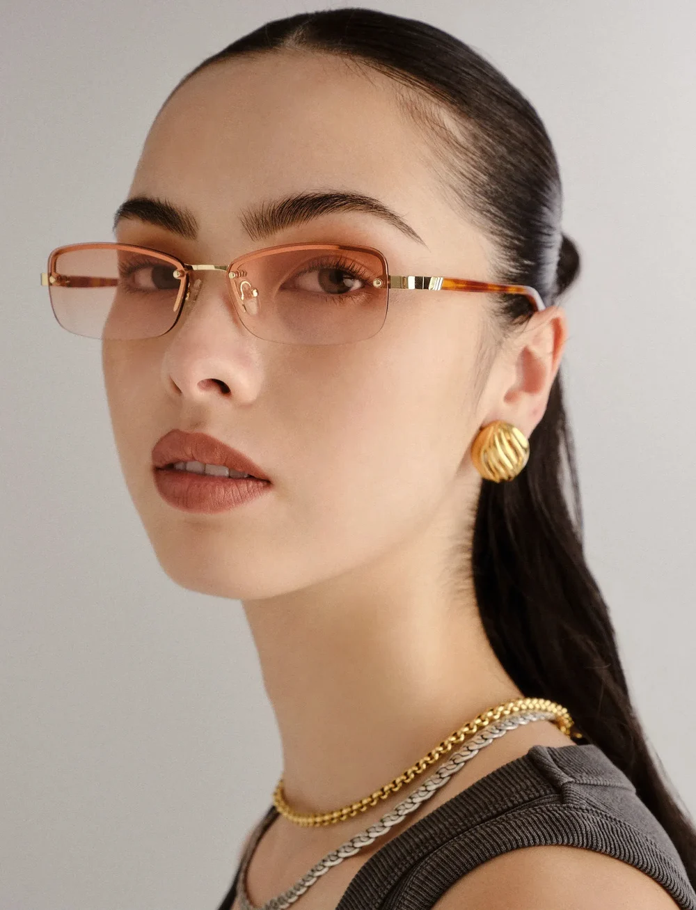 Le Specs - LE SUSTAIN - ENIGMATIC - fyrkantiga - gold / vintage tort w/ warm brown grad lens - 4