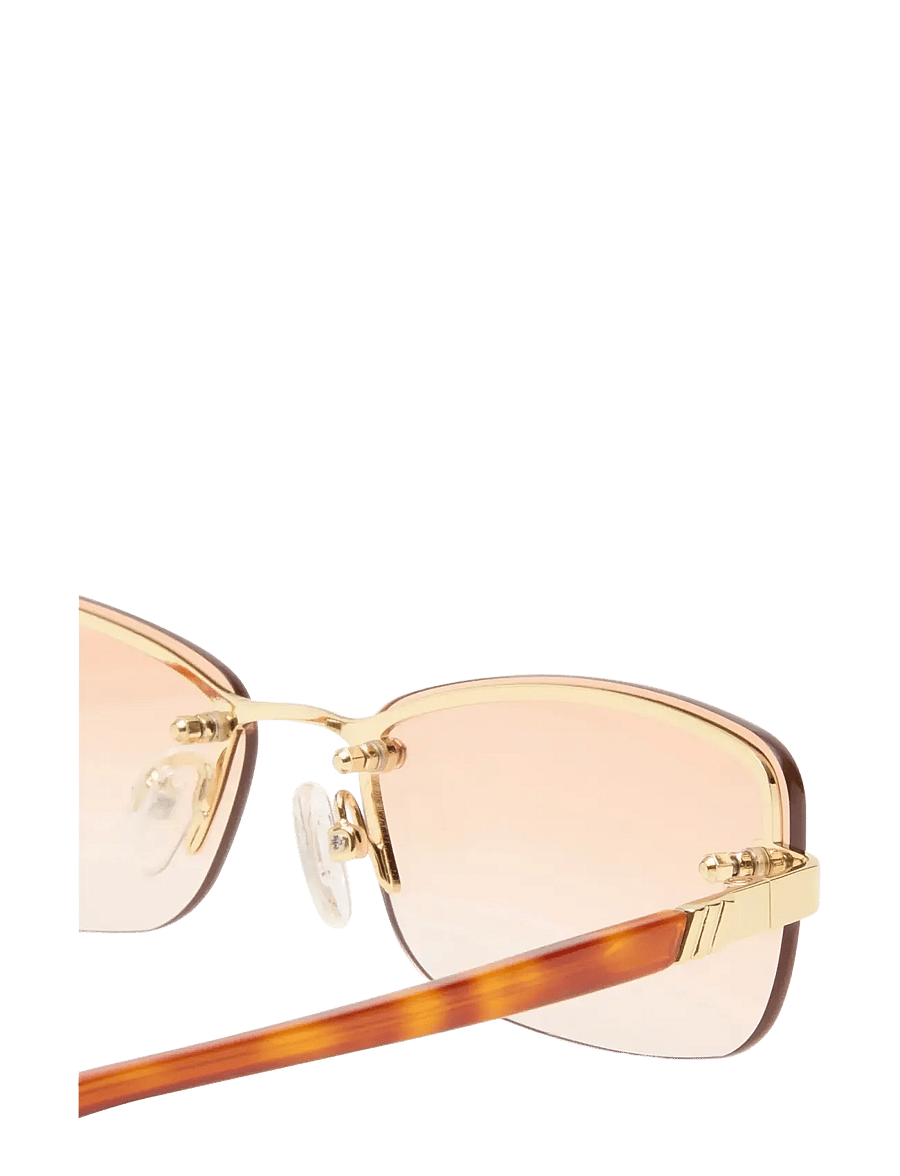Le Specs - LE SUSTAIN - ENIGMATIC - eckiger rahmen - gold / vintage tort w/ warm brown grad lens - 3