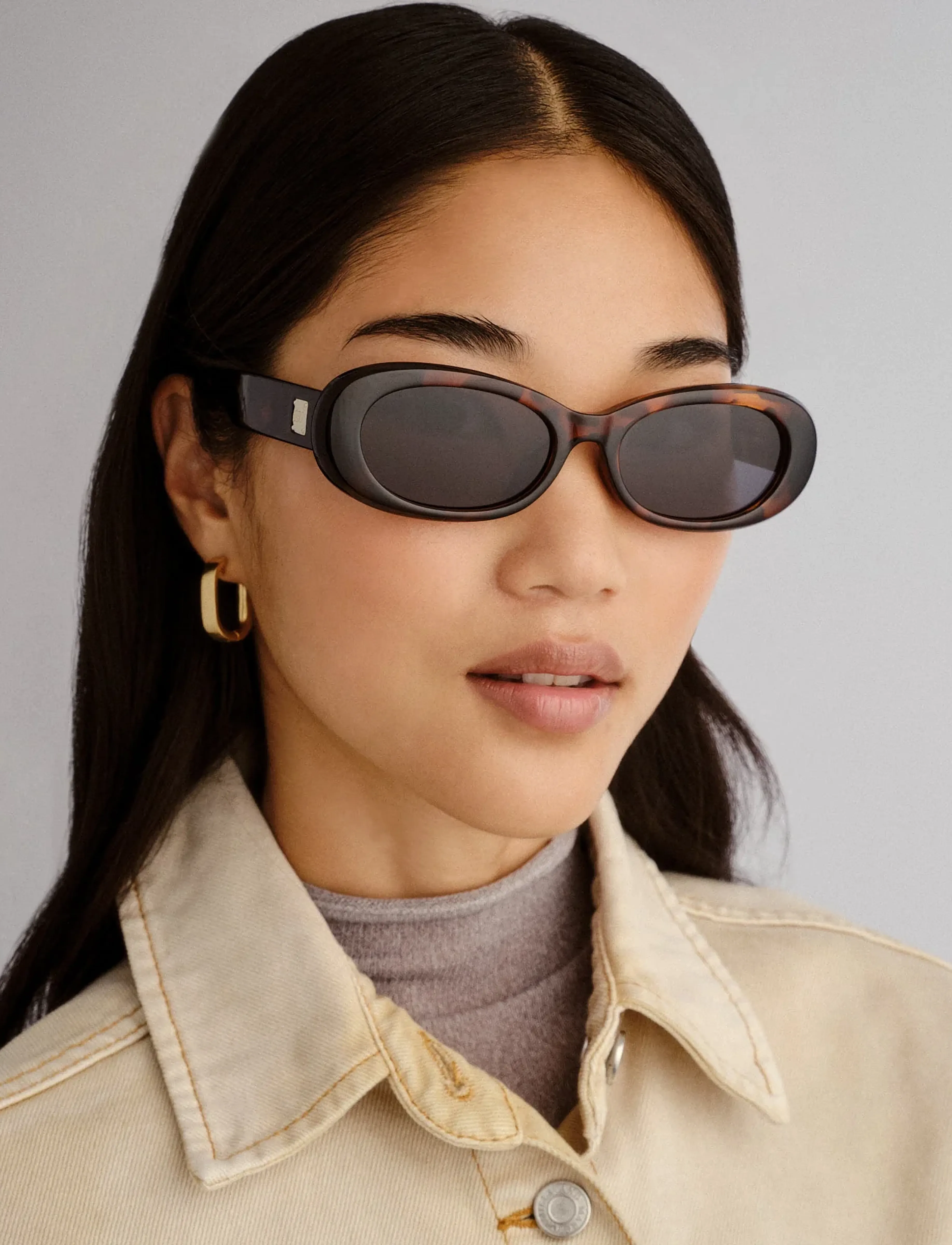 Le Specs Hey Ya!, Kvinder, Ovale Solbriller, Brun, Str: ONE SIZE
