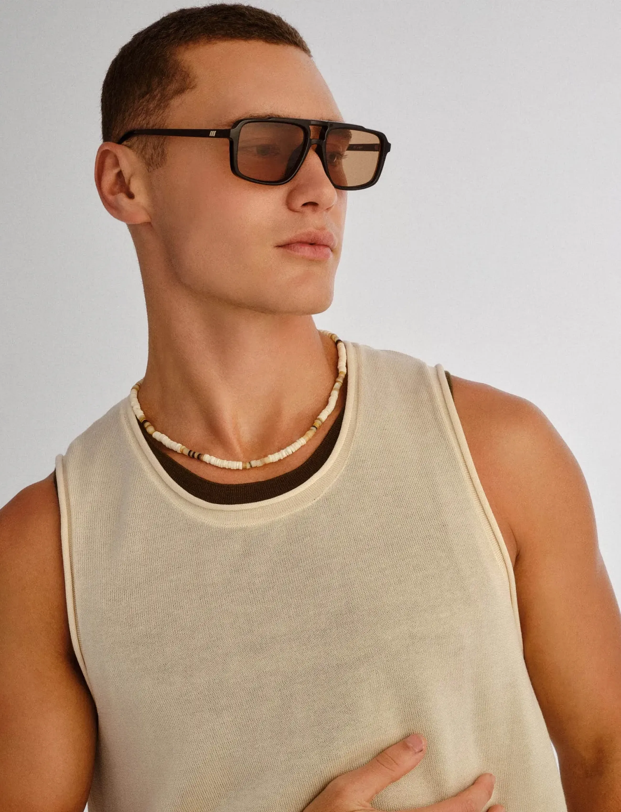 Le Specs - LE GARS - eckiger rahmen - black w/ light brown mono lens - 5